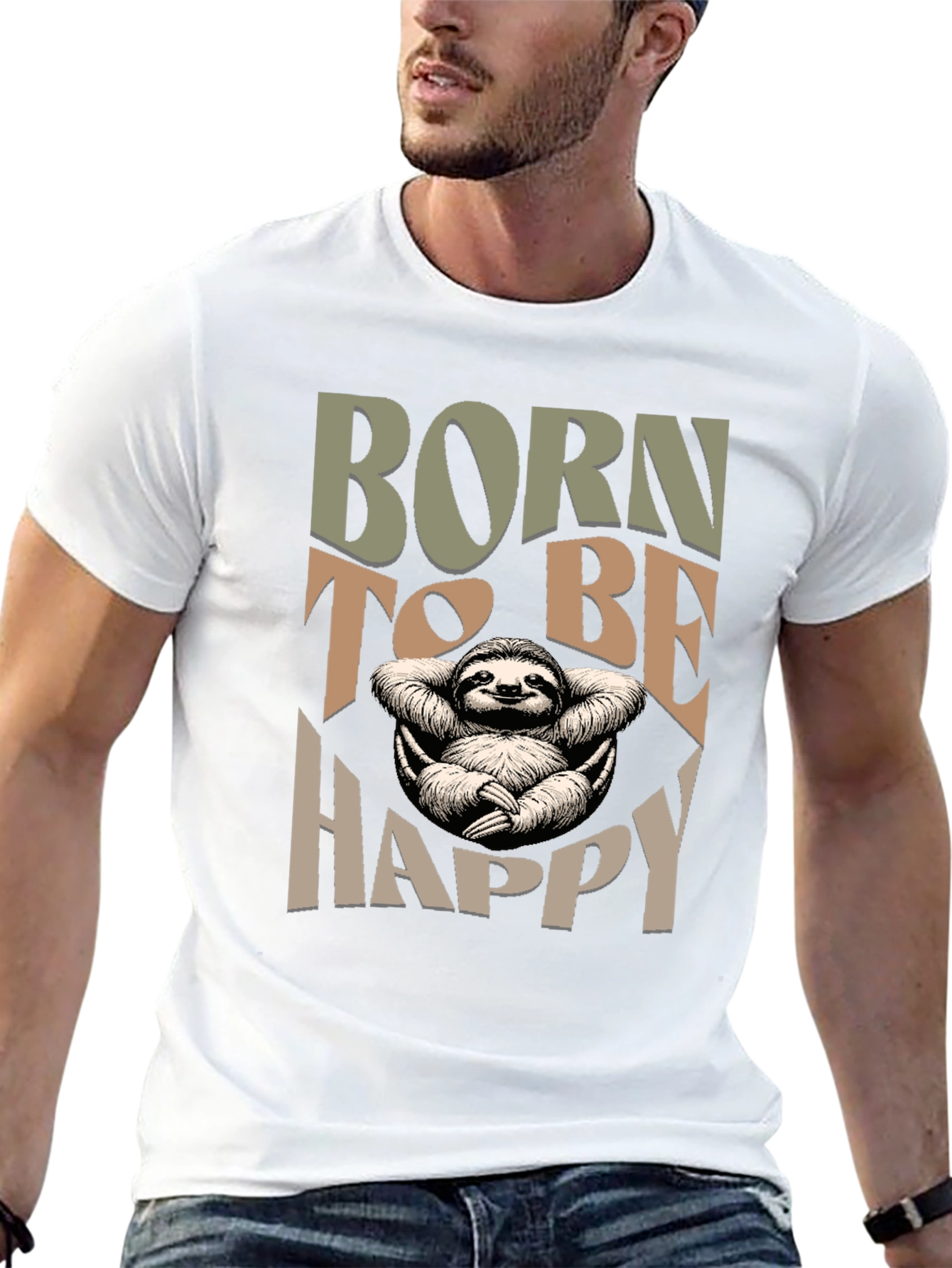 Born to be Happy Sloth T-Shirt