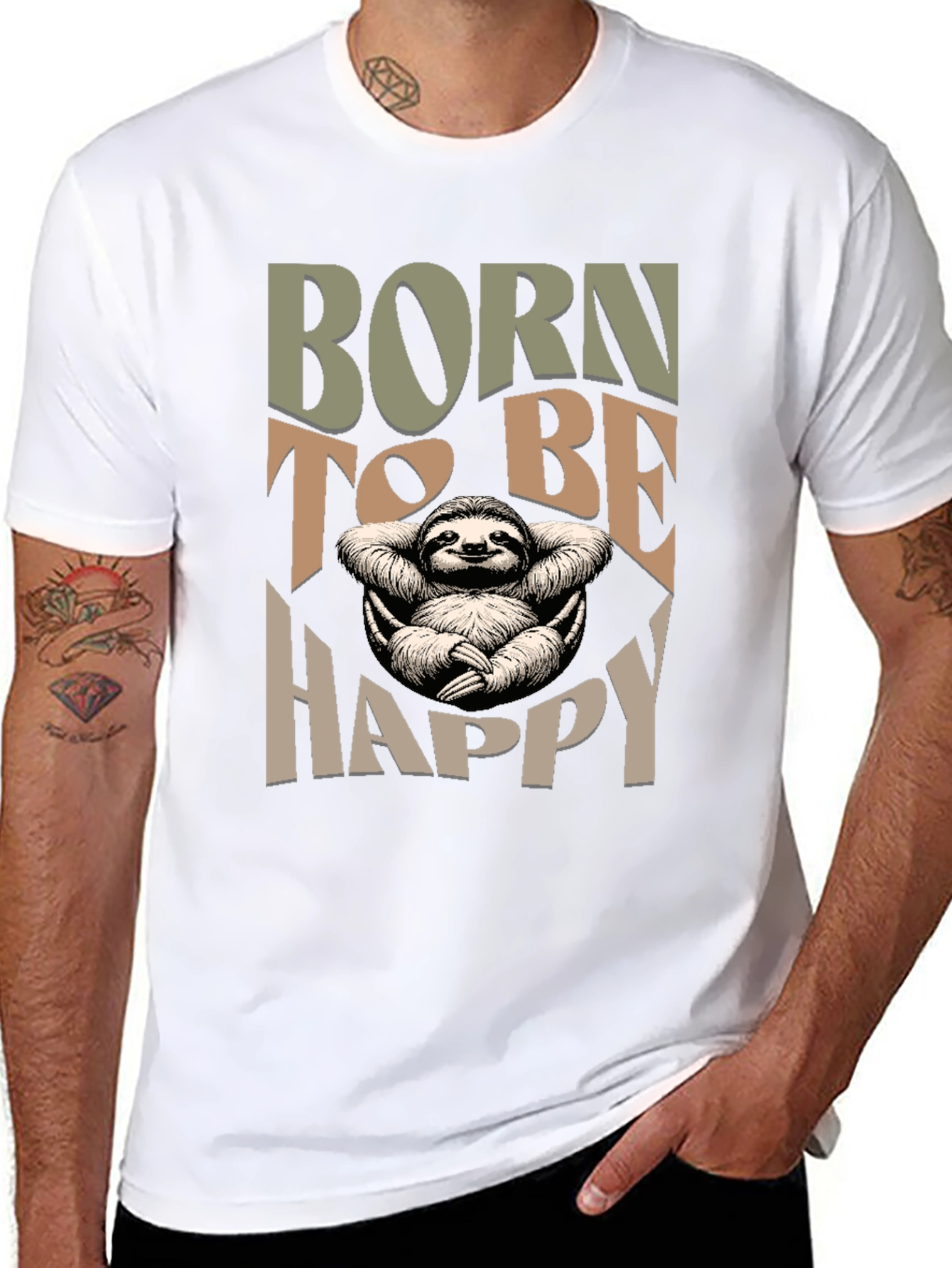 Born to be Happy Sloth T-Shirt