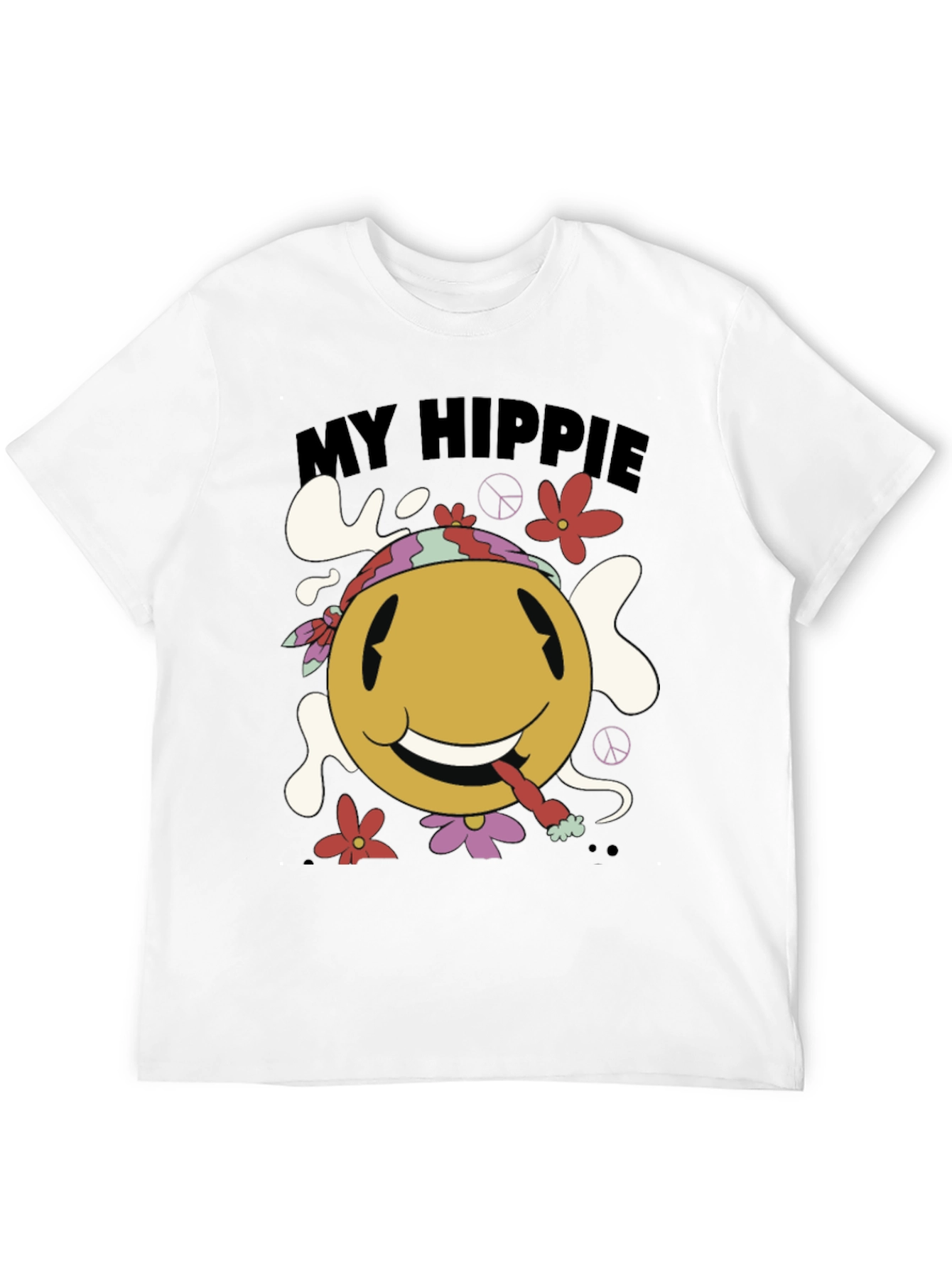 My Hippie Graphic Tee - Retro Smiley Face T-Shirt