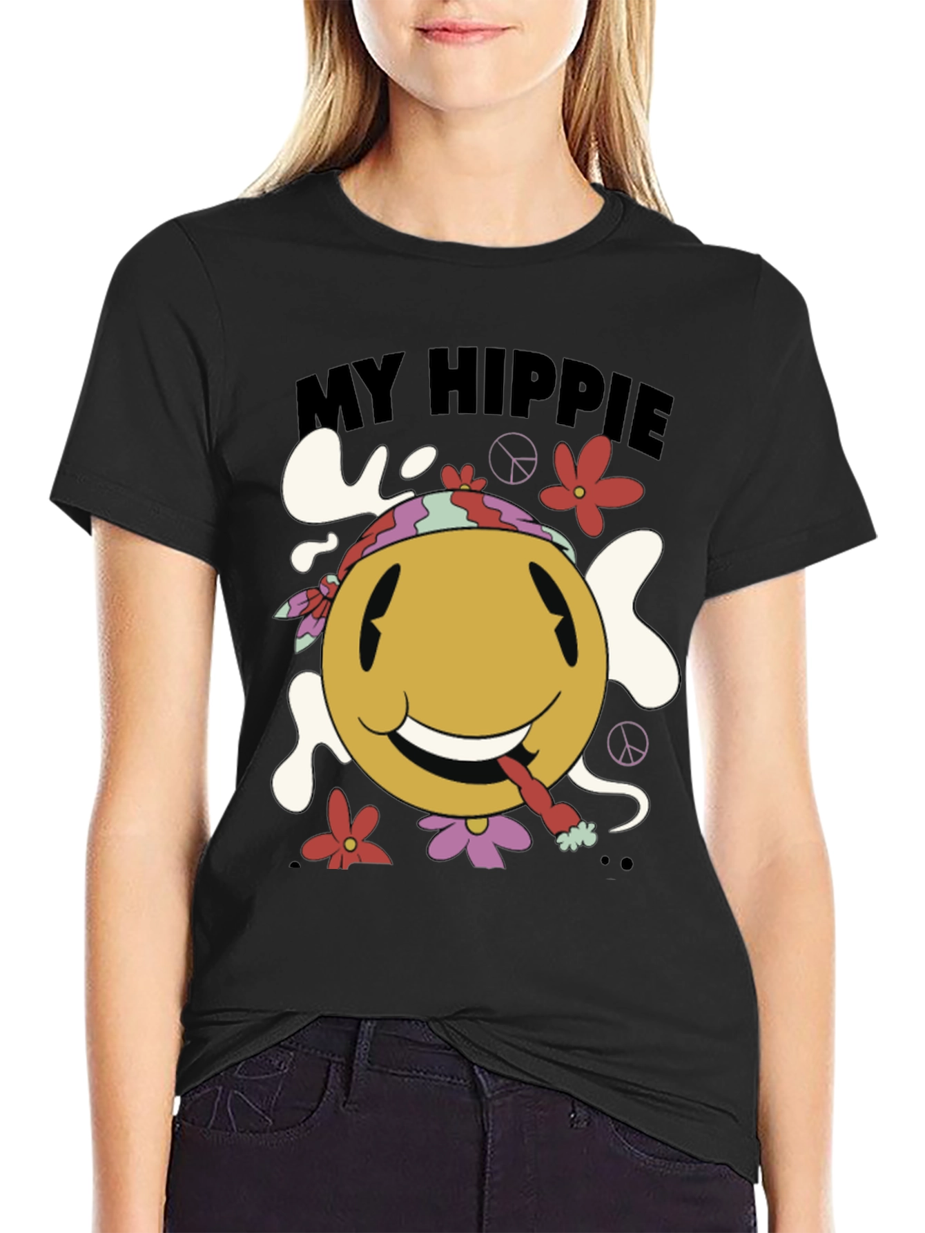 My Hippie Graphic Tee - Retro Smiley Face T-Shirt