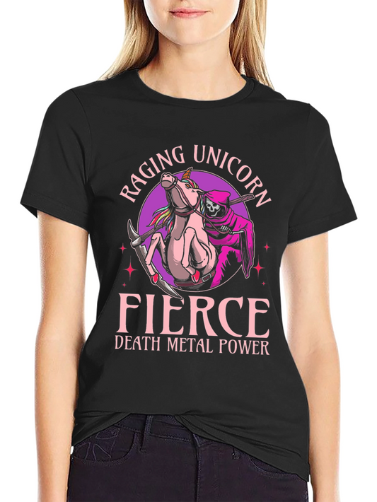 Raging Unicorn Fierce Death Metal Power T-Shirt