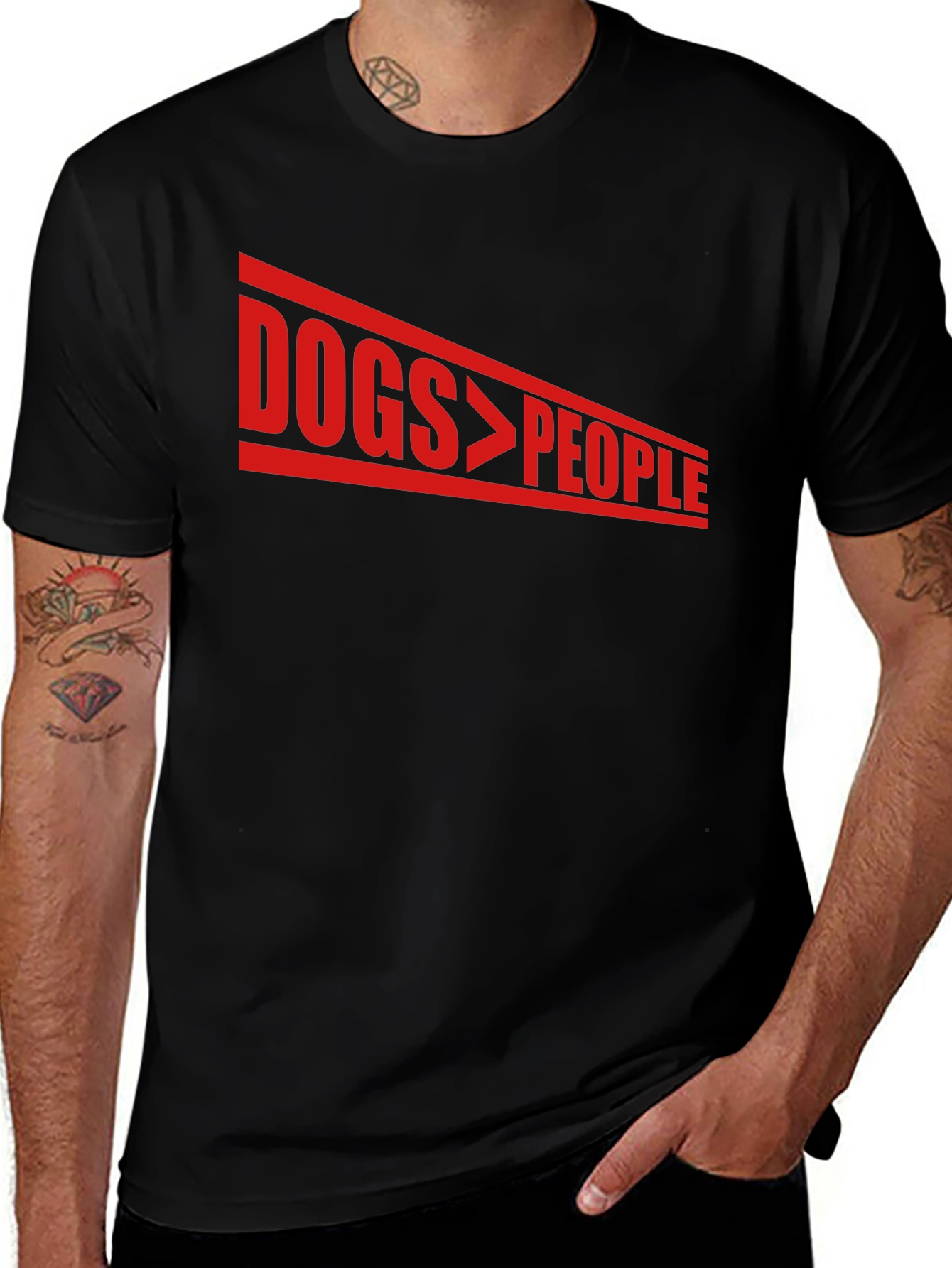 Dogs > People Black Graphic Tee