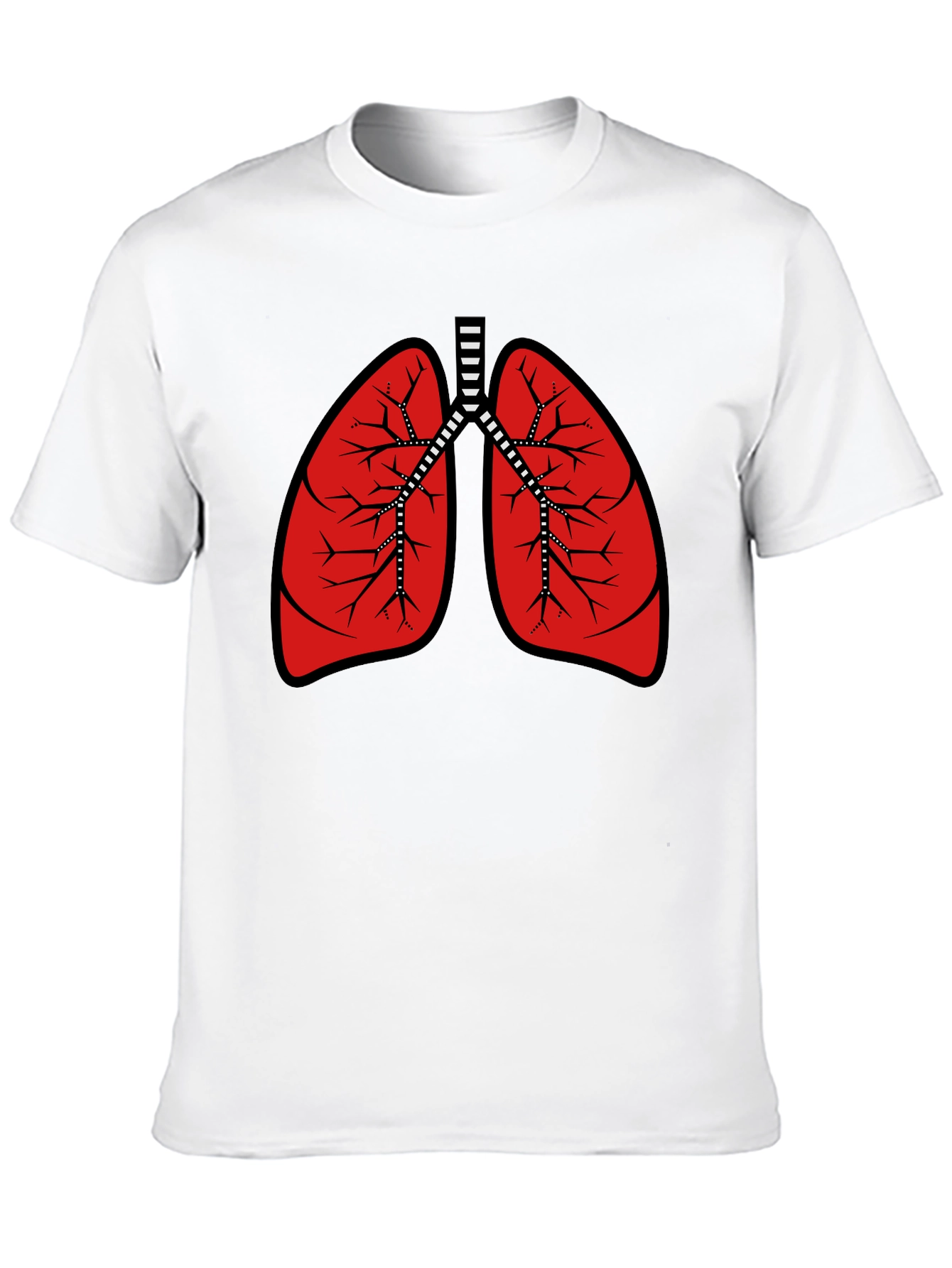 Anatomical Lungs Graphic Tee - Black Cotton T-Shirt
