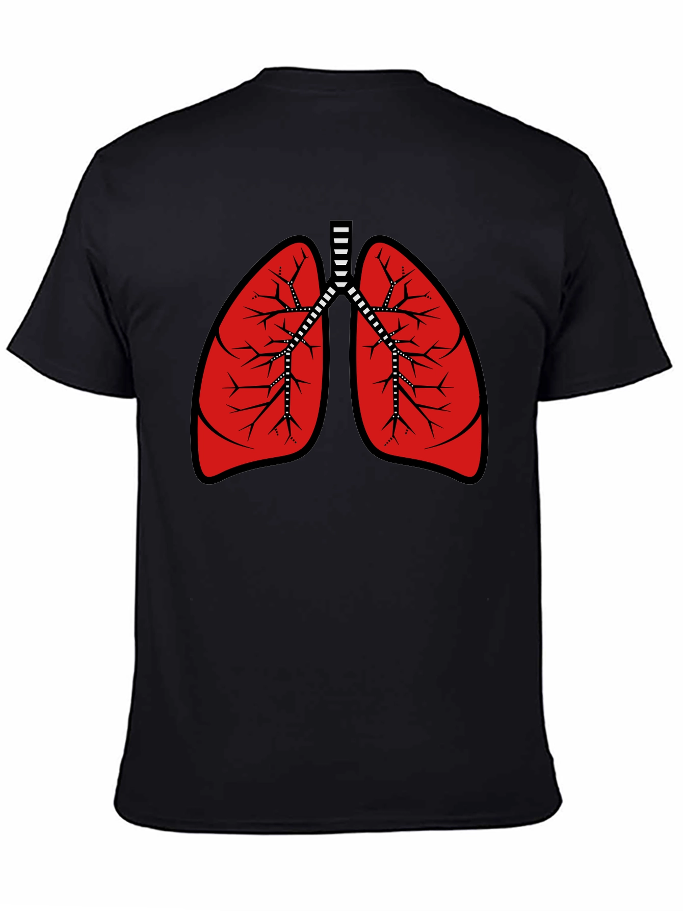 Anatomical Lungs Graphic Tee - Black Cotton T-Shirt