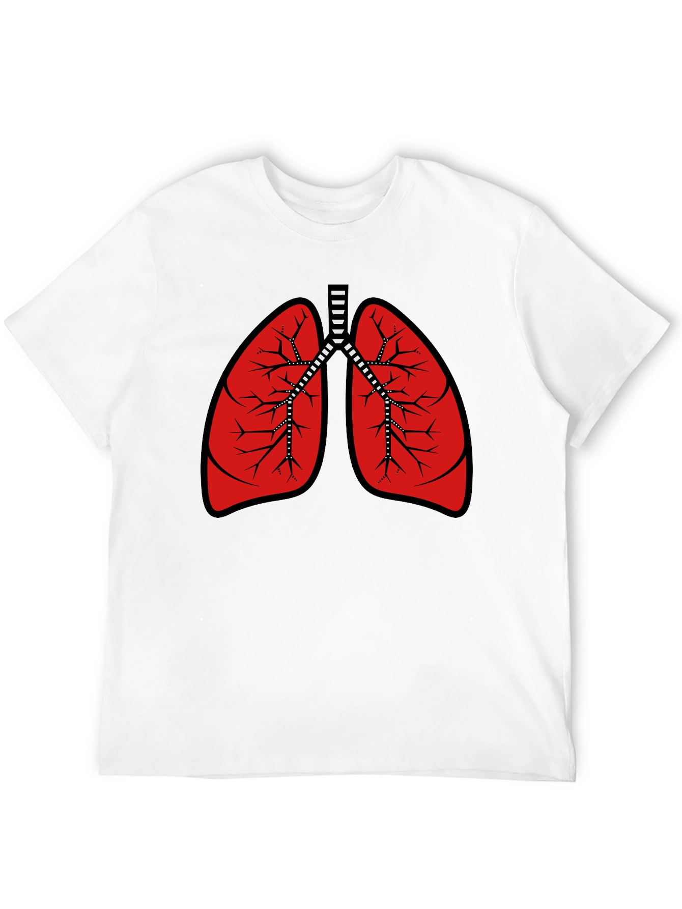 Anatomical Lungs Graphic Tee - Black Cotton T-Shirt
