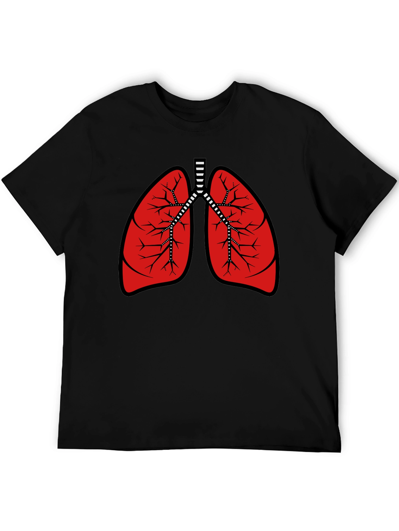 Anatomical Lungs Graphic Tee - Black Cotton T-Shirt
