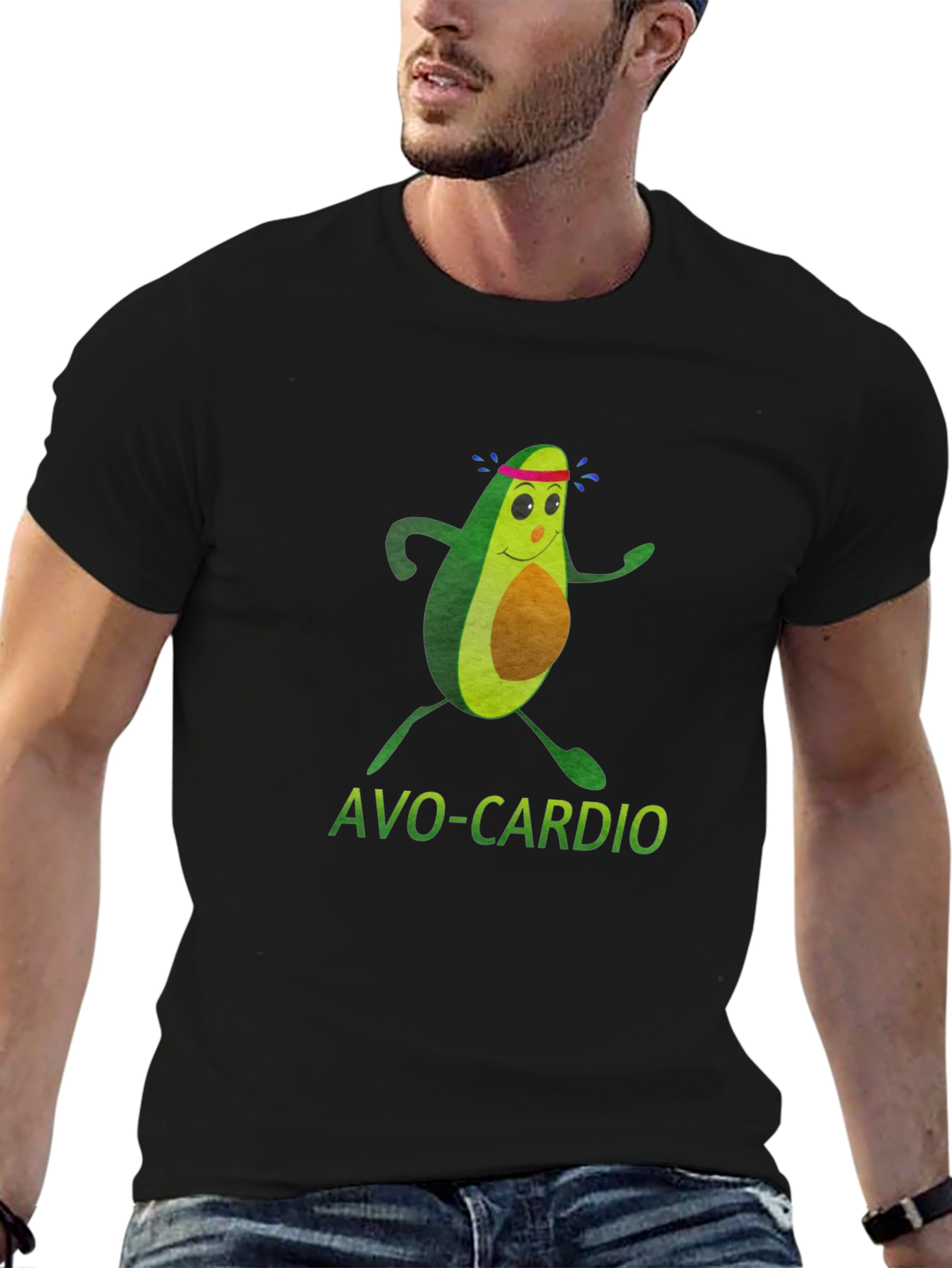 Avo-Cardio Graphic T-Shirt - Black Fitness Fun