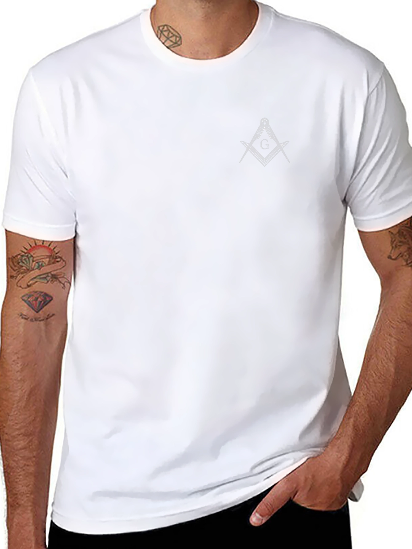 Black Masonic Compass & Square T-Shirt