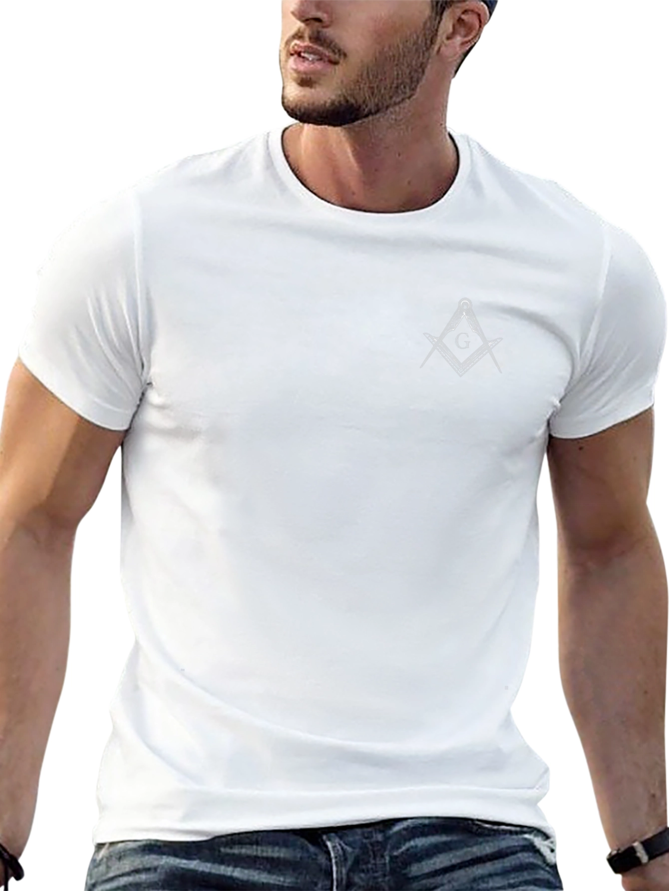 Black Masonic Compass & Square T-Shirt
