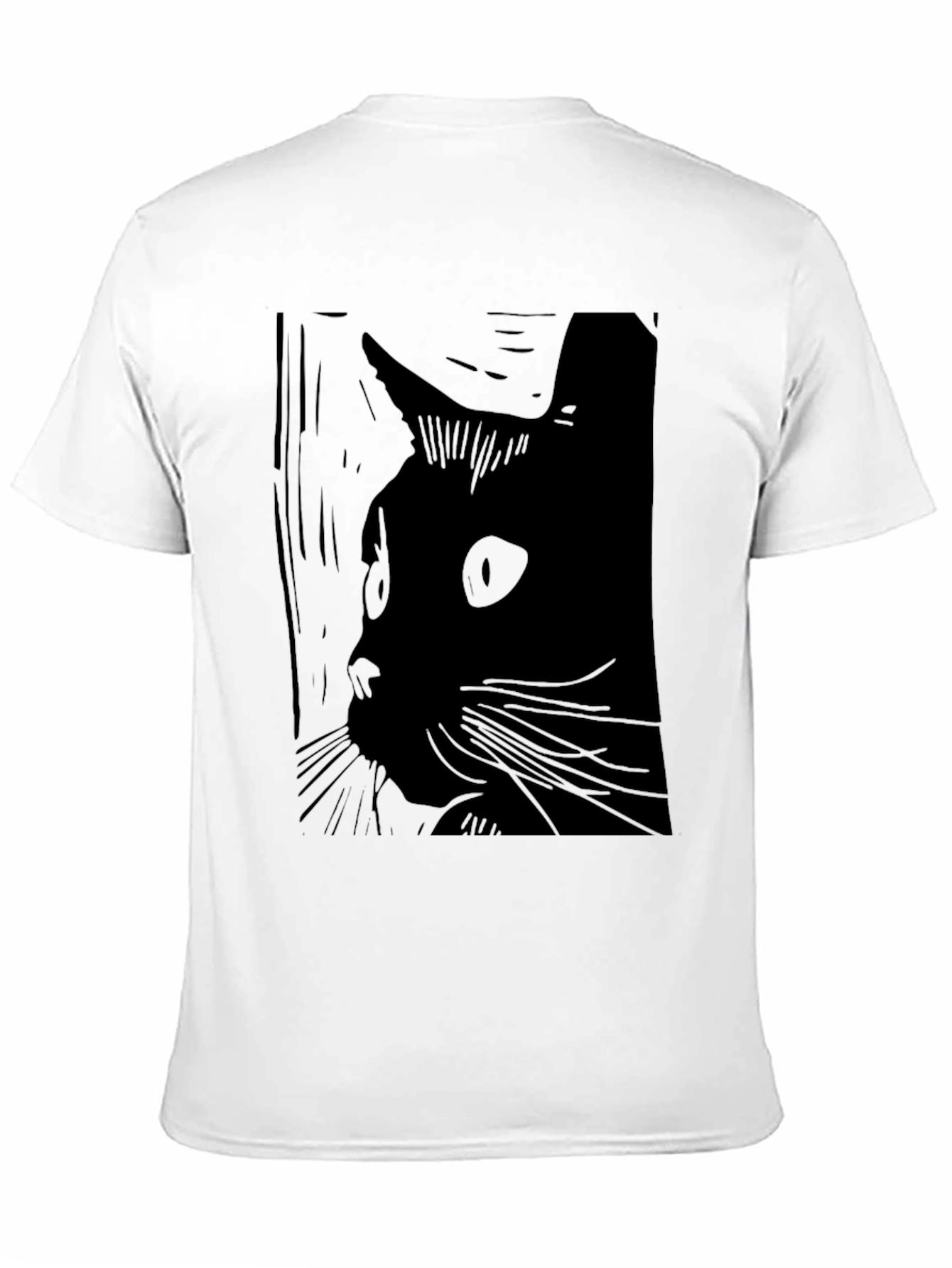 Black Cat Silhouette Graphic Tee - Unisex Fashion