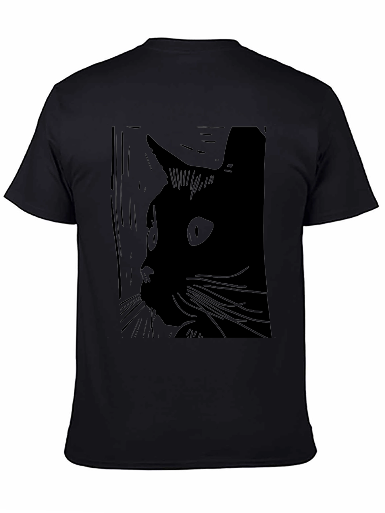 Black Cat Silhouette Graphic Tee - Unisex Fashion