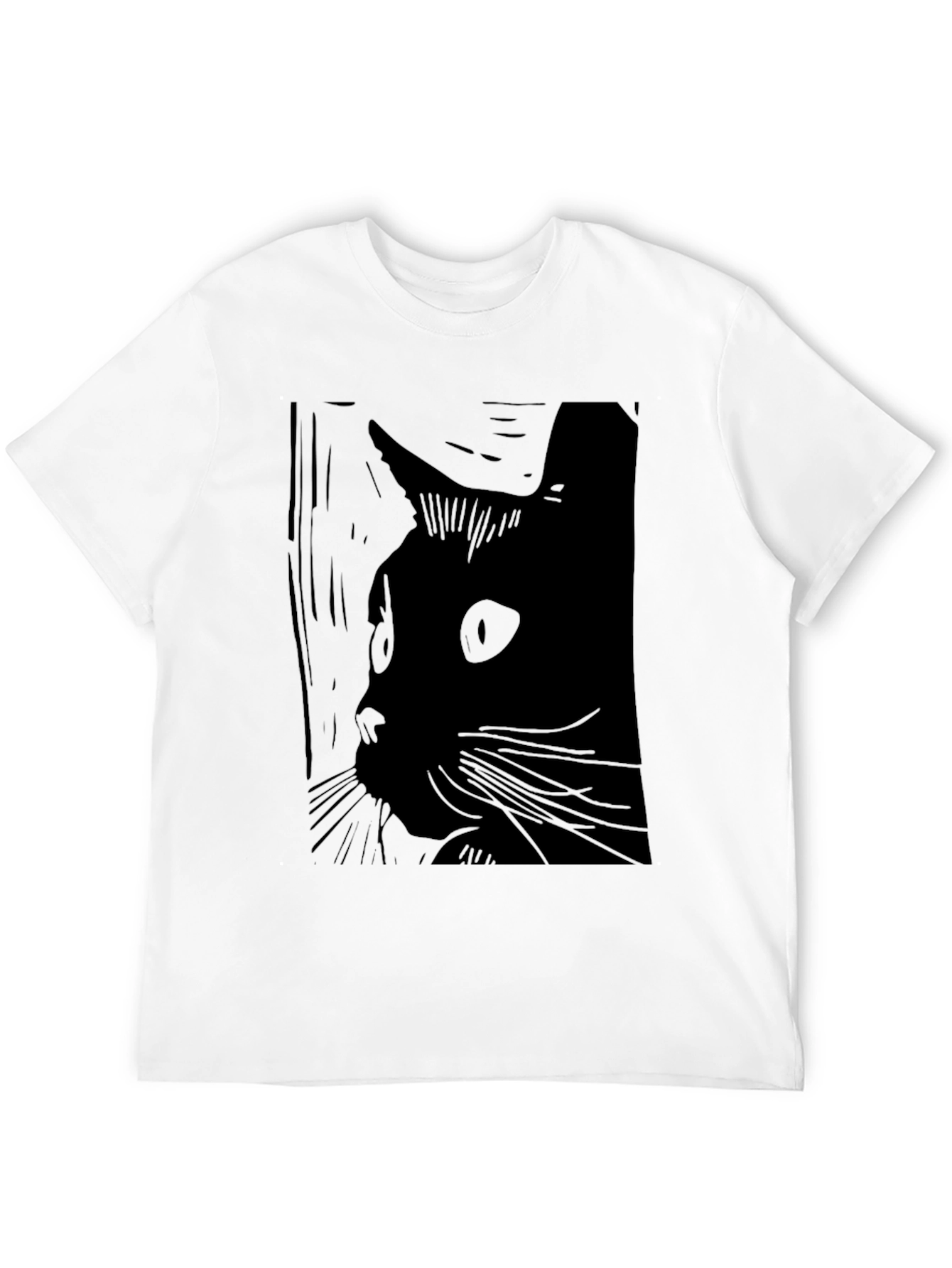 Black Cat Silhouette Graphic Tee - Unisex Fashion