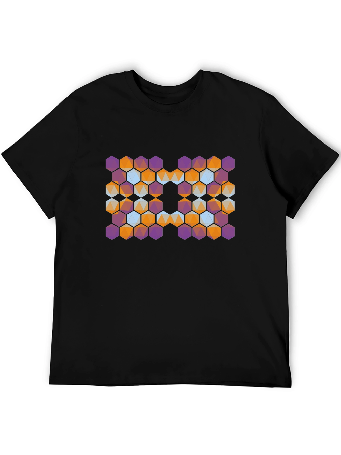 Geometric Hexagon Graphic Tee - Modern Abstract Design