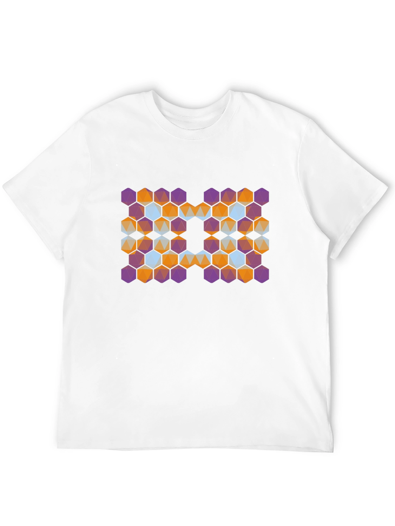 Geometric Hexagon Graphic Tee - Modern Abstract Design