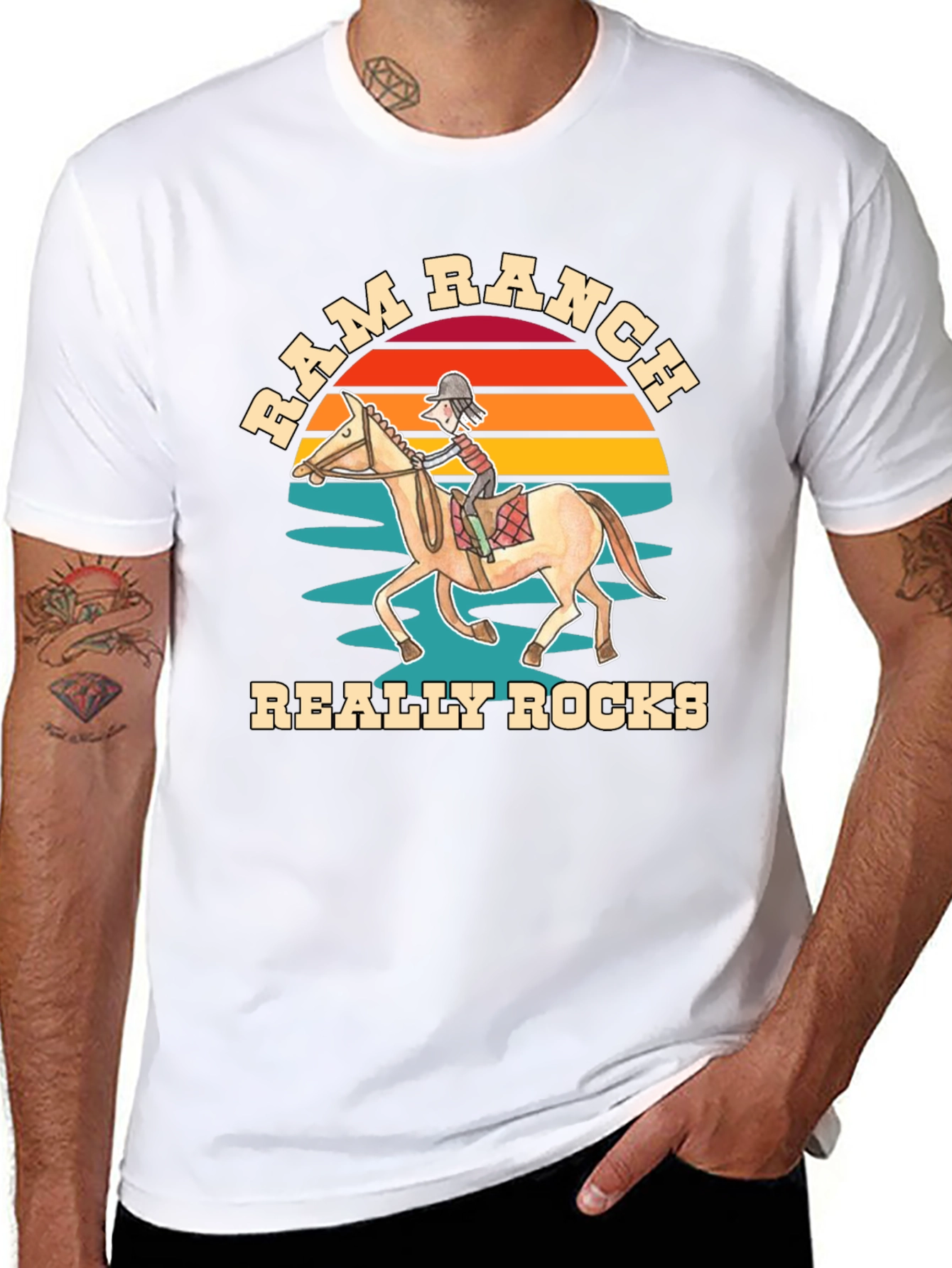 Ram Ranch Horse Rider T-Shirt