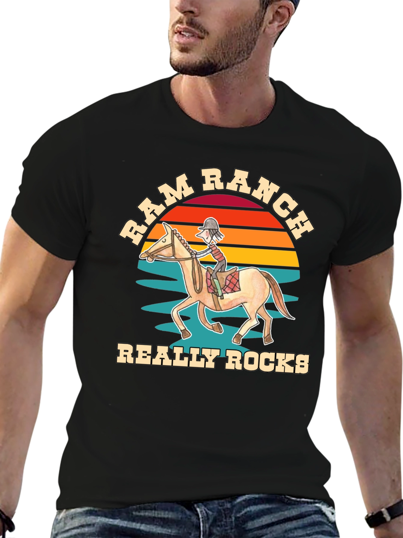 Ram Ranch Horse Rider T-Shirt