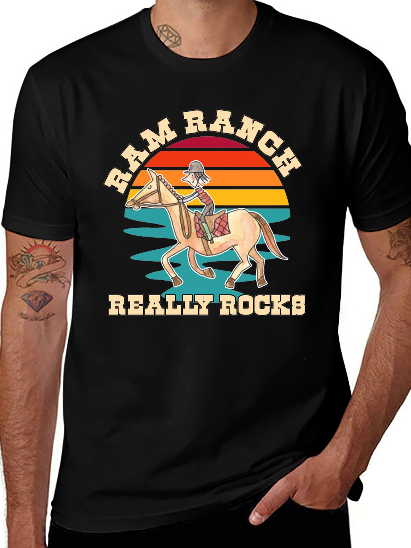 Ram Ranch Horse Rider T-Shirt