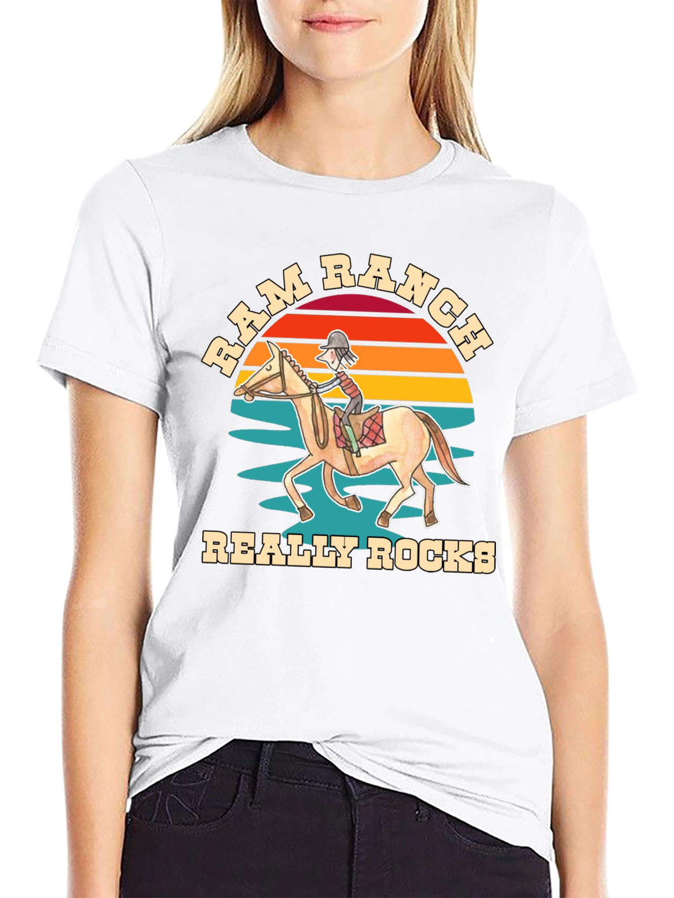 Ram Ranch Horse Rider T-Shirt