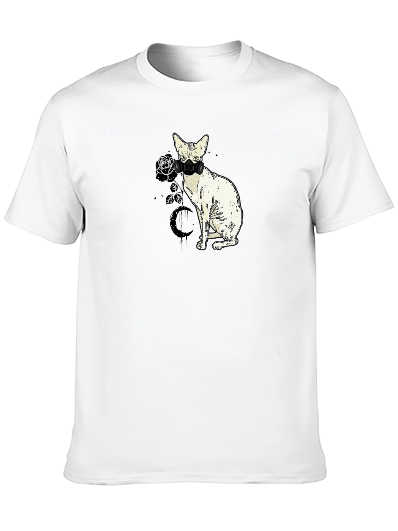Masked Cat Graphic Tee - Cool Novelty Shirt
