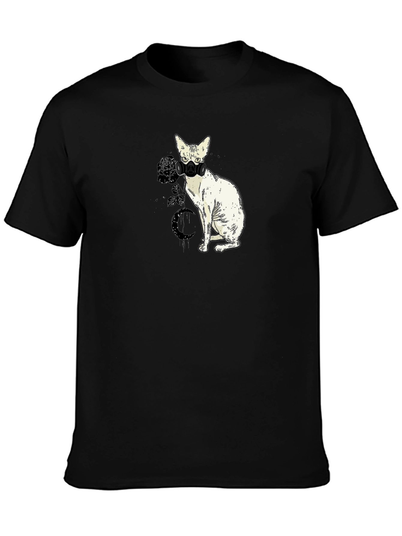 Masked Cat Graphic Tee - Cool Novelty Shirt