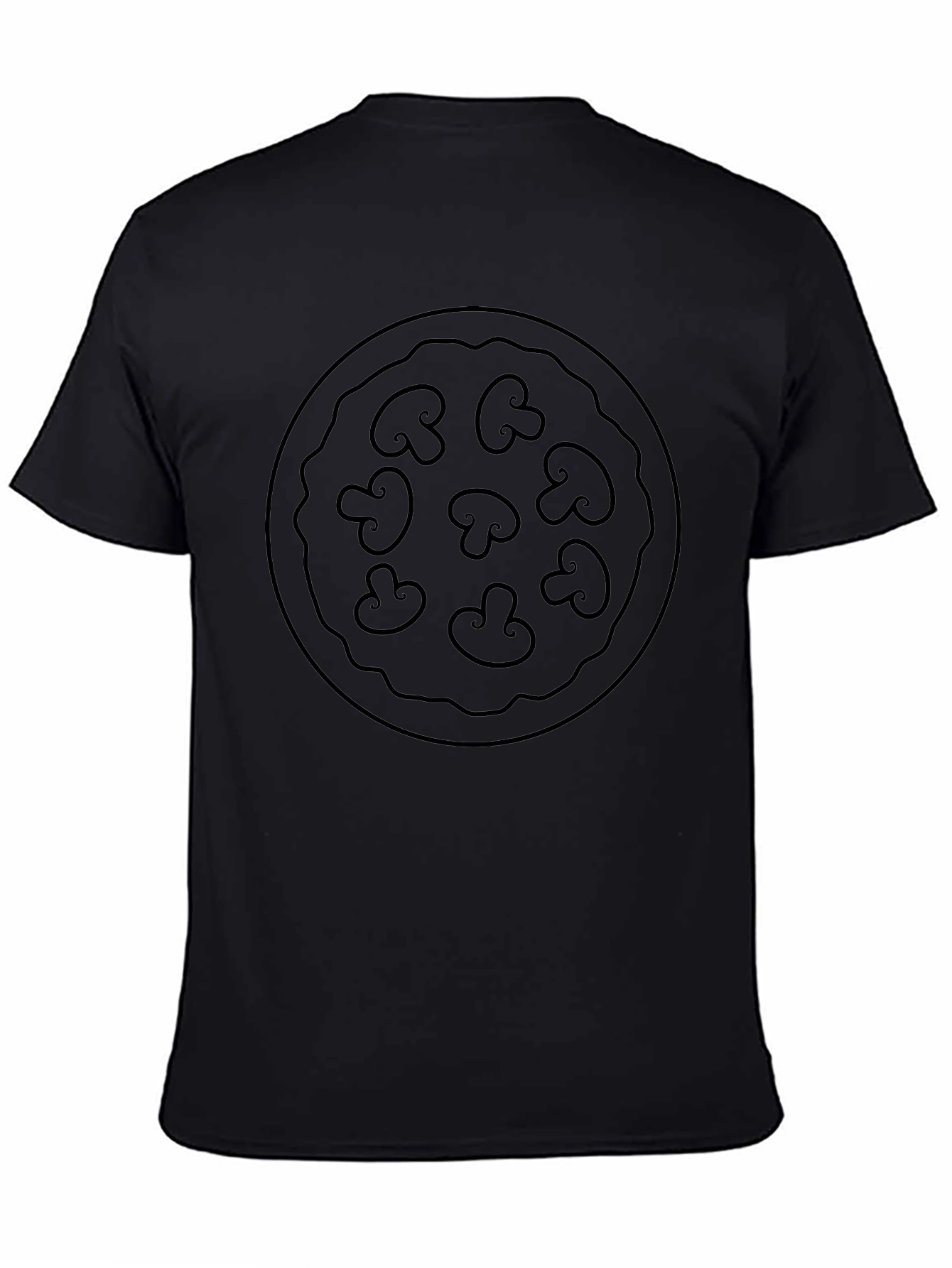 Mushroom Pizza Graphic Tee - Unisex Black T-Shirt