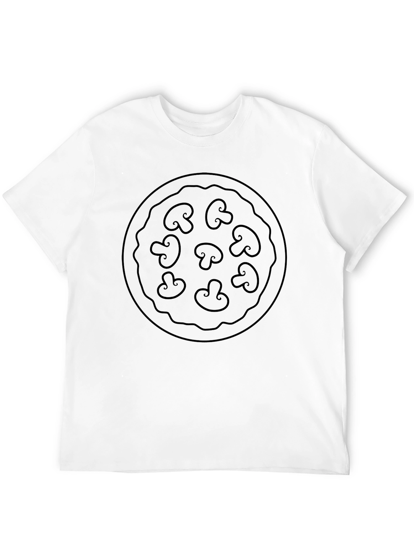 Mushroom Pizza Graphic Tee - Unisex Black T-Shirt