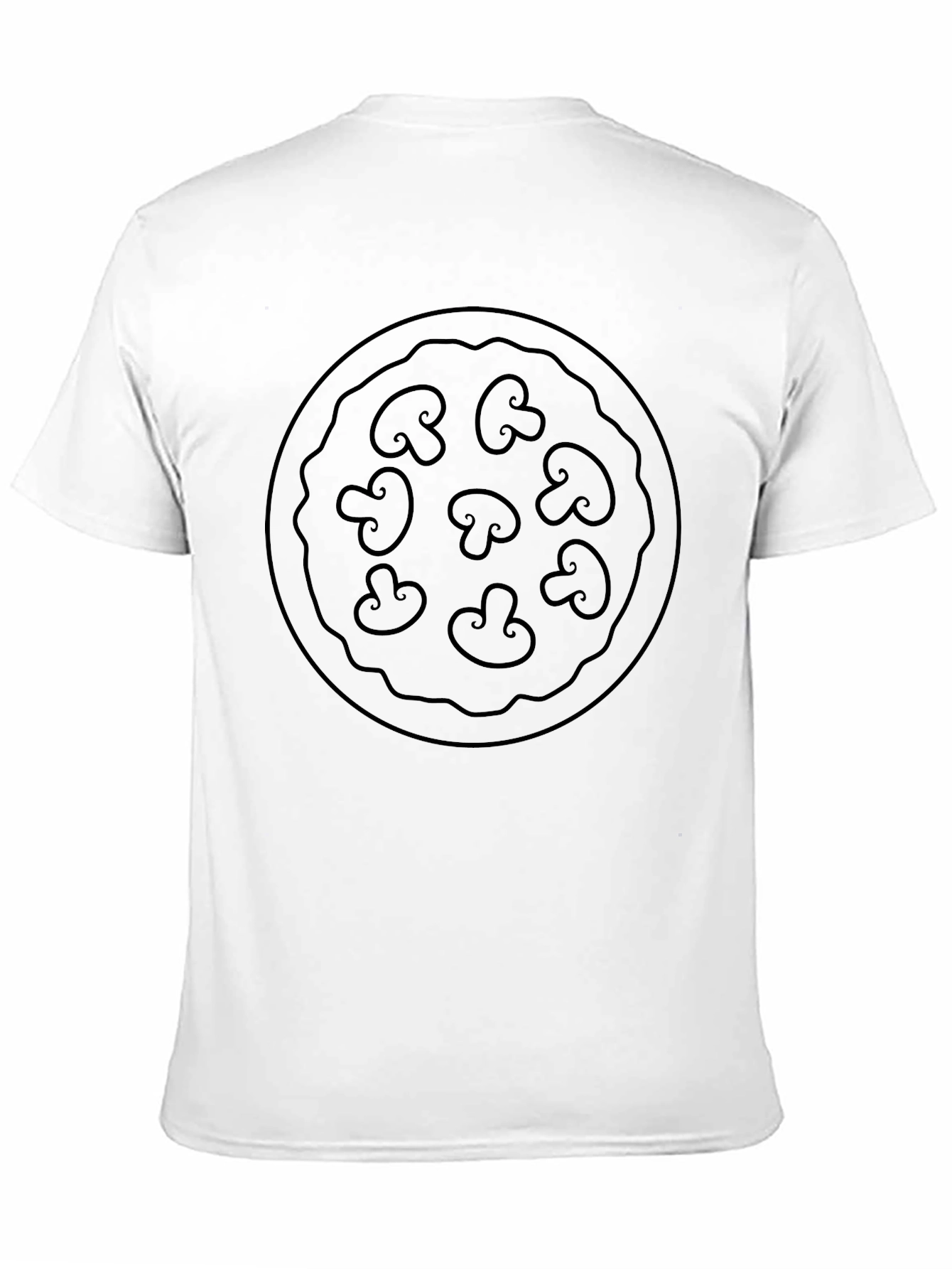 Mushroom Pizza Graphic Tee - Unisex Black T-Shirt