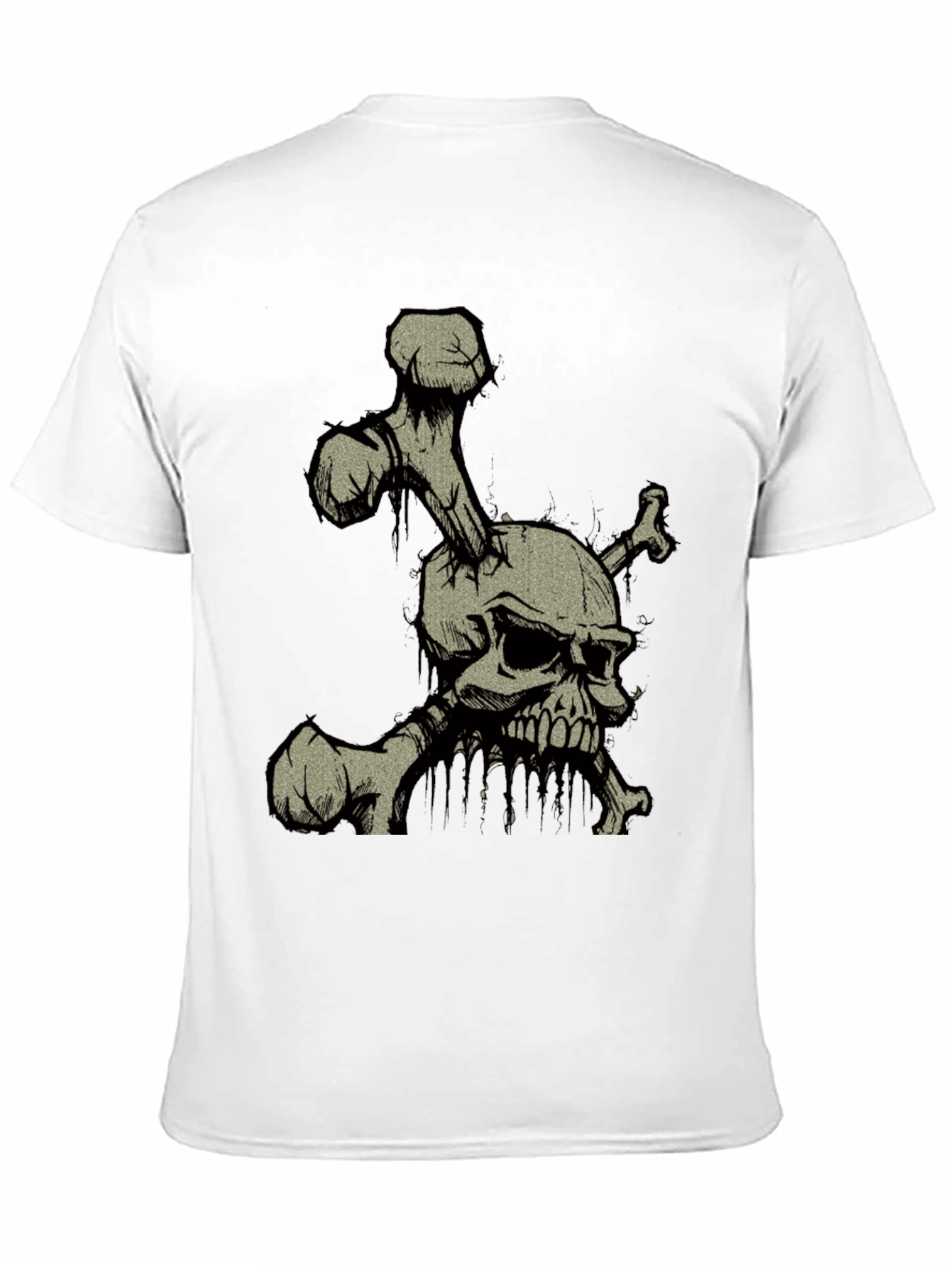 Skull and Crossbones Graphic Print Black T-Shirt