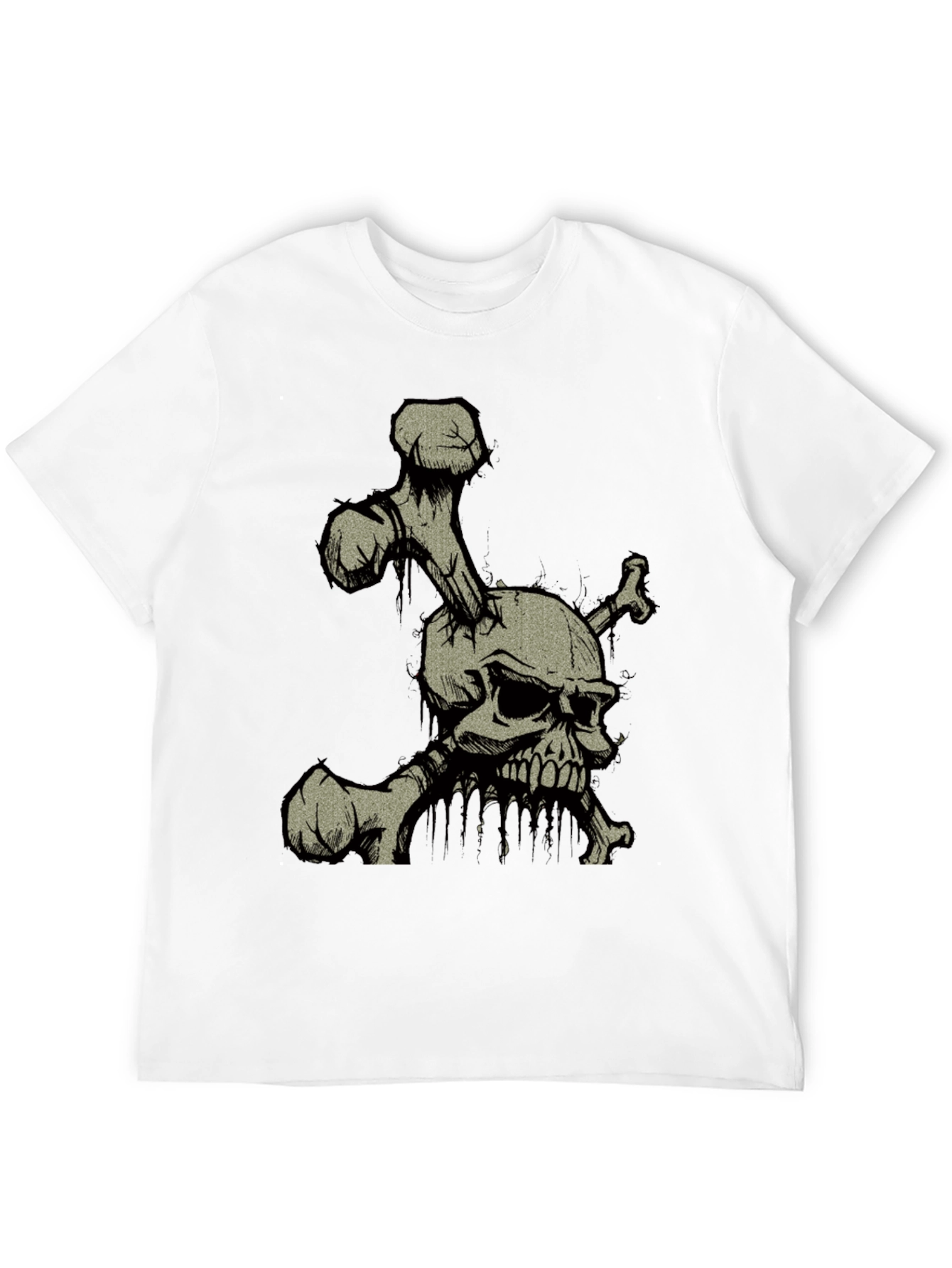 Skull and Crossbones Graphic Print Black T-Shirt