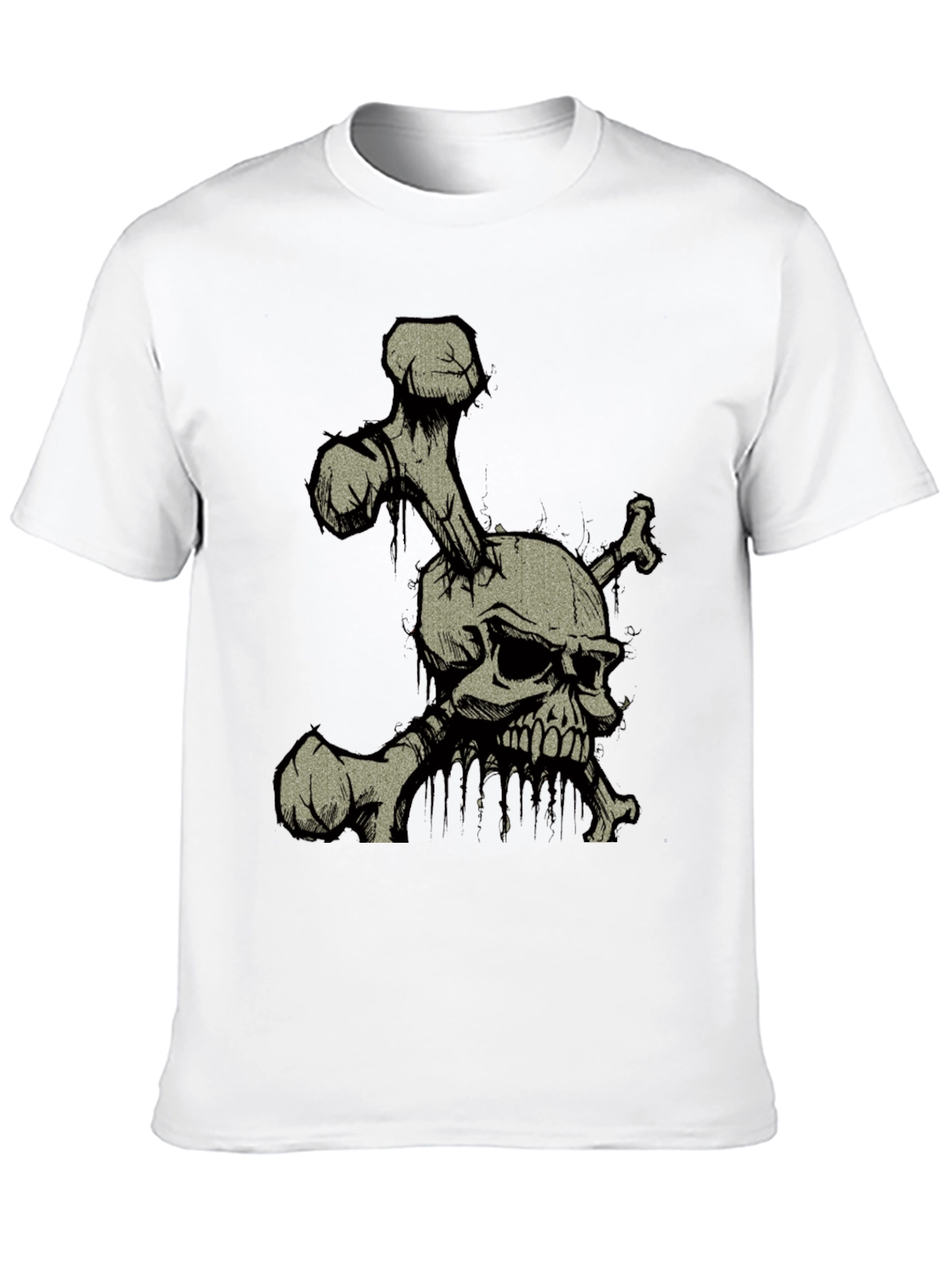 Skull and Crossbones Graphic Print Black T-Shirt