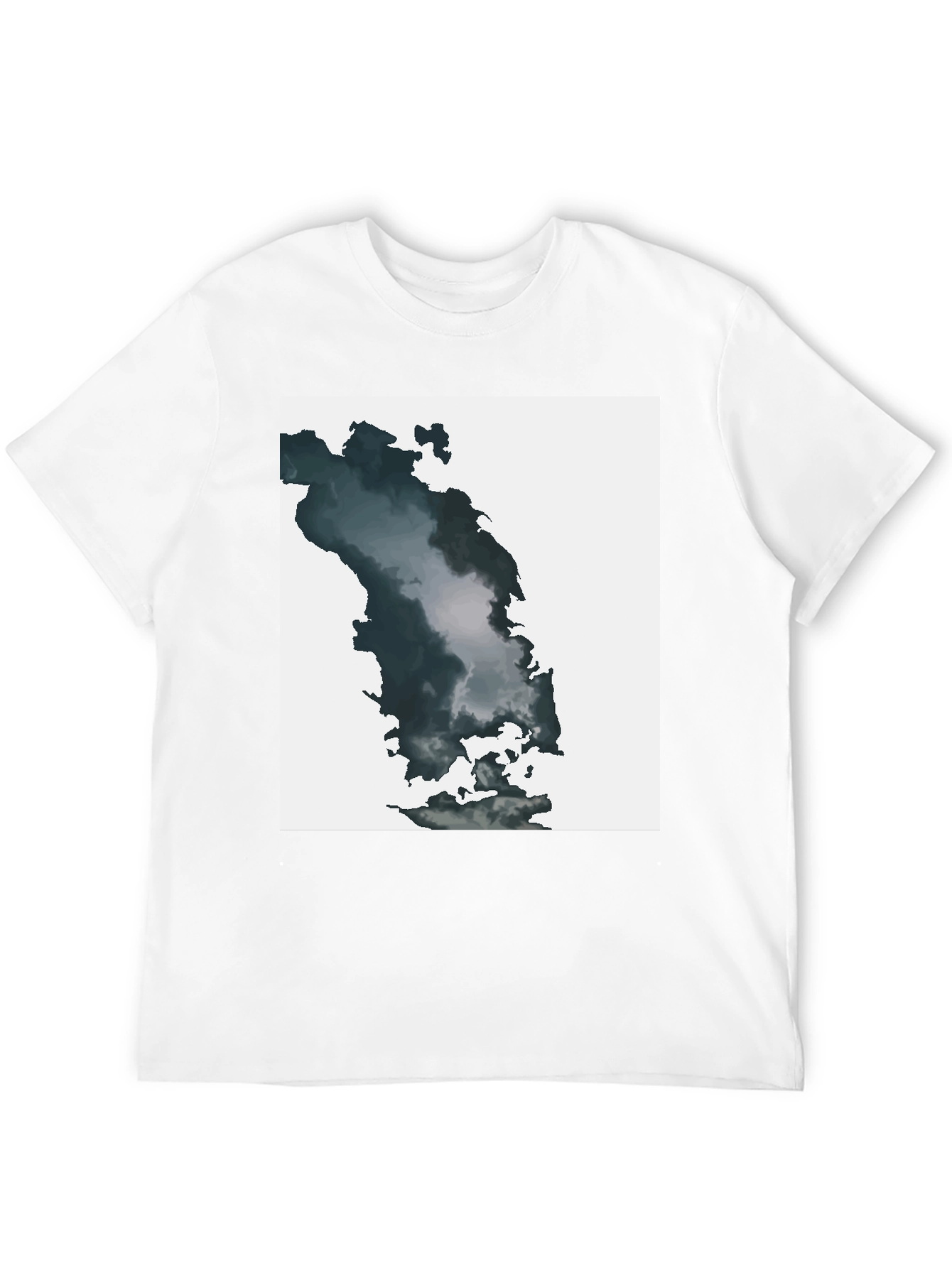 Abstract Cloudscape Graphic Tee - Soft Black Cotton Blend