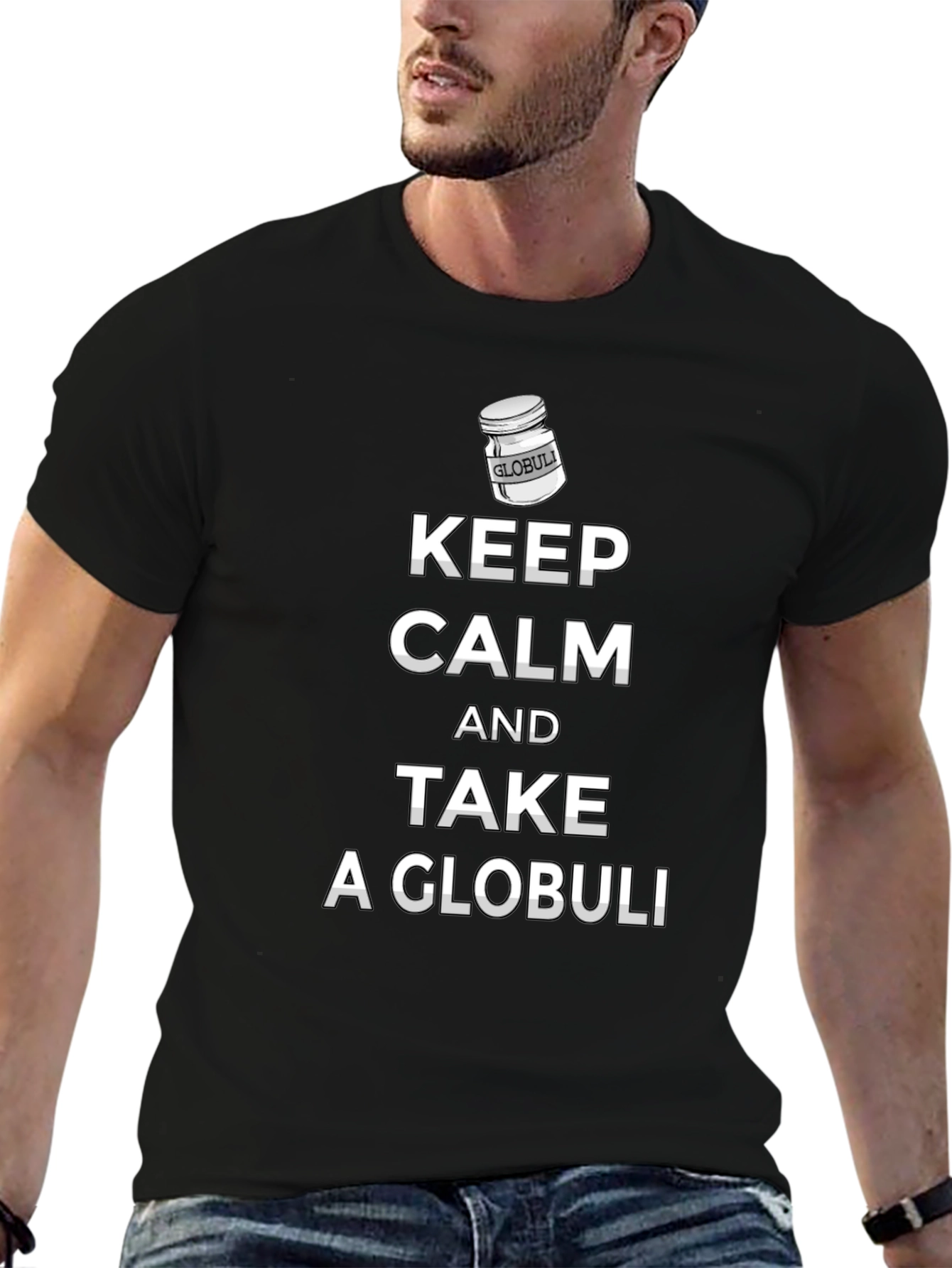 Keep Calm & Take A Globuli Black T-Shirt