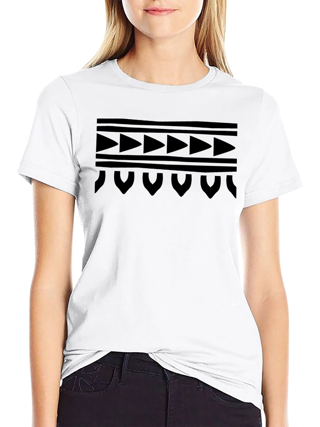 Black Tribal Patterned T-Shirt