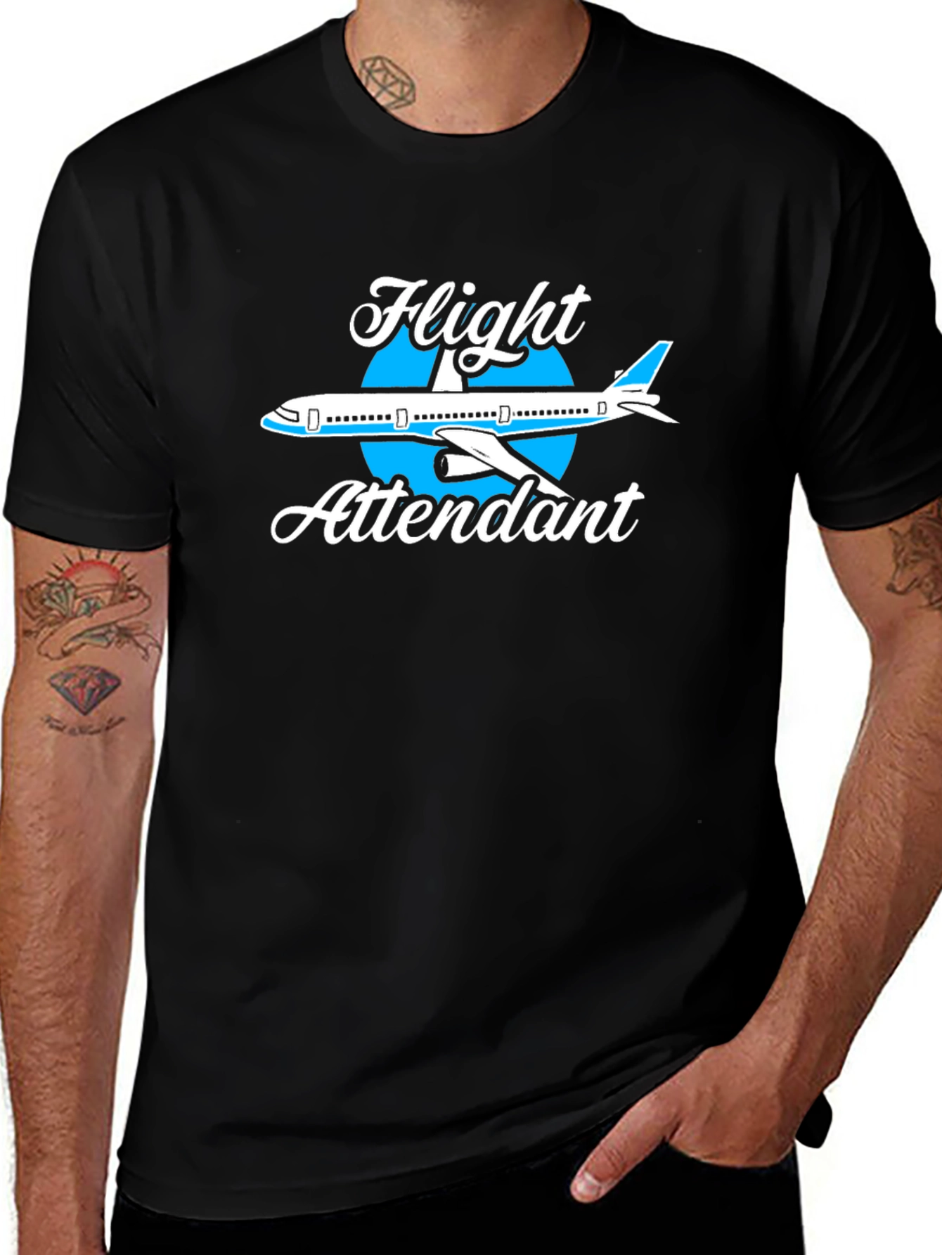 Flight Attendant Airplane Graphic Tee Shirt