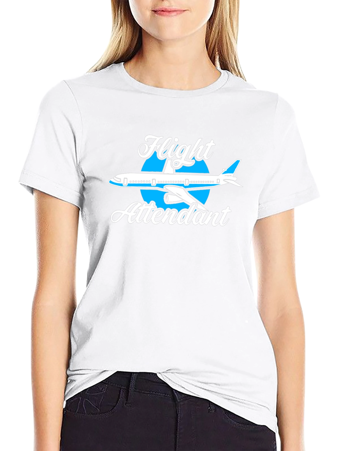 Flight Attendant Airplane Graphic Tee Shirt