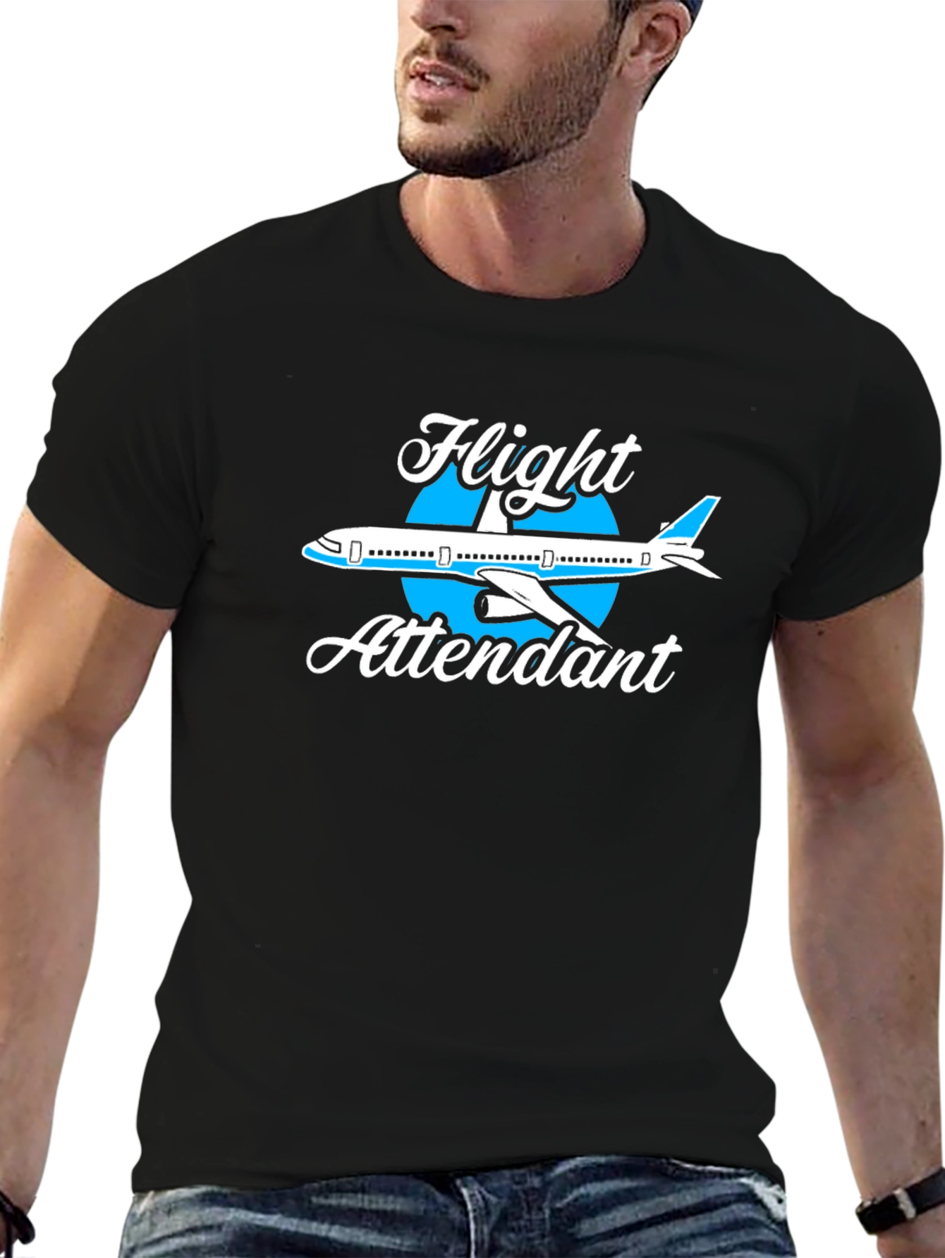 Flight Attendant Airplane Graphic Tee Shirt