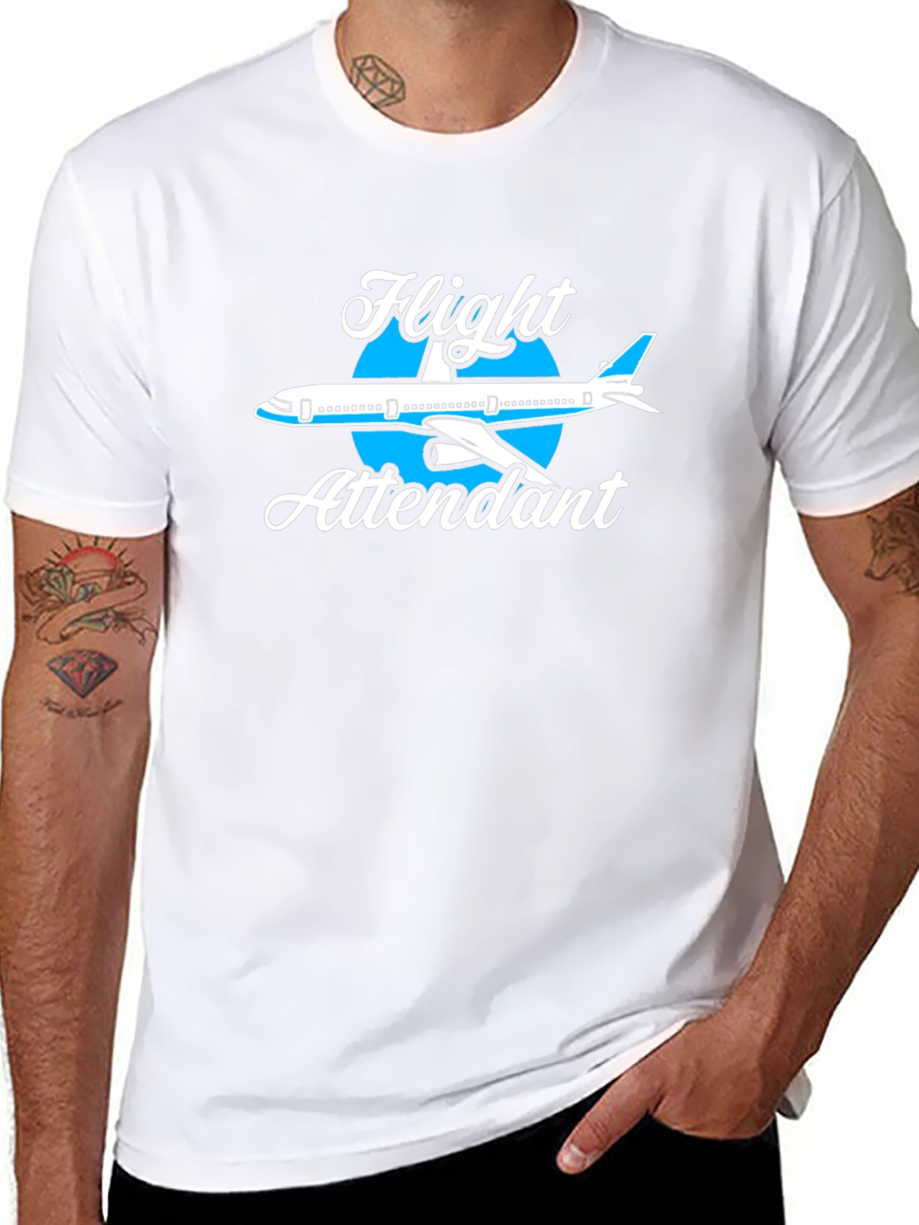 Flight Attendant Airplane Graphic Tee Shirt