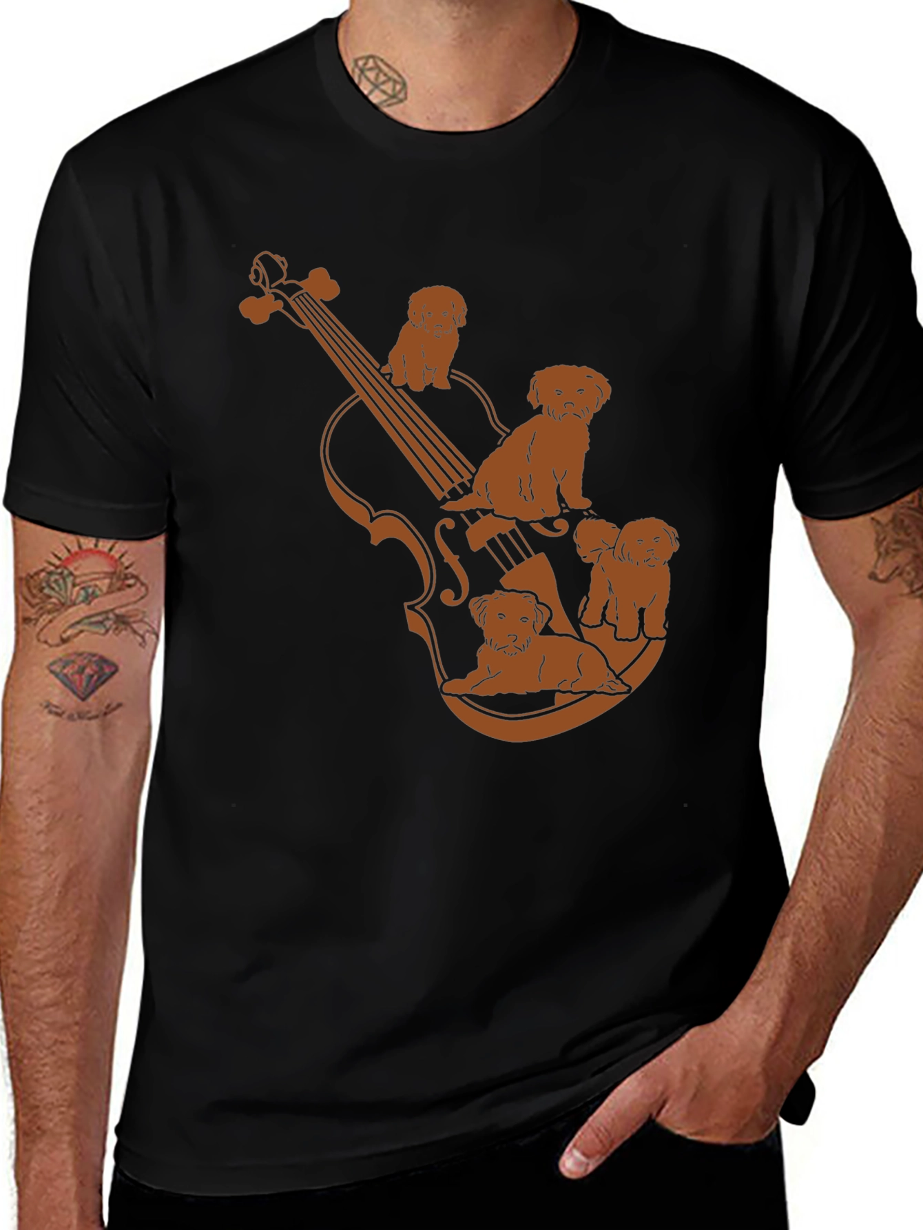 Musical Dog T-Shirt - Violin Puppy Design