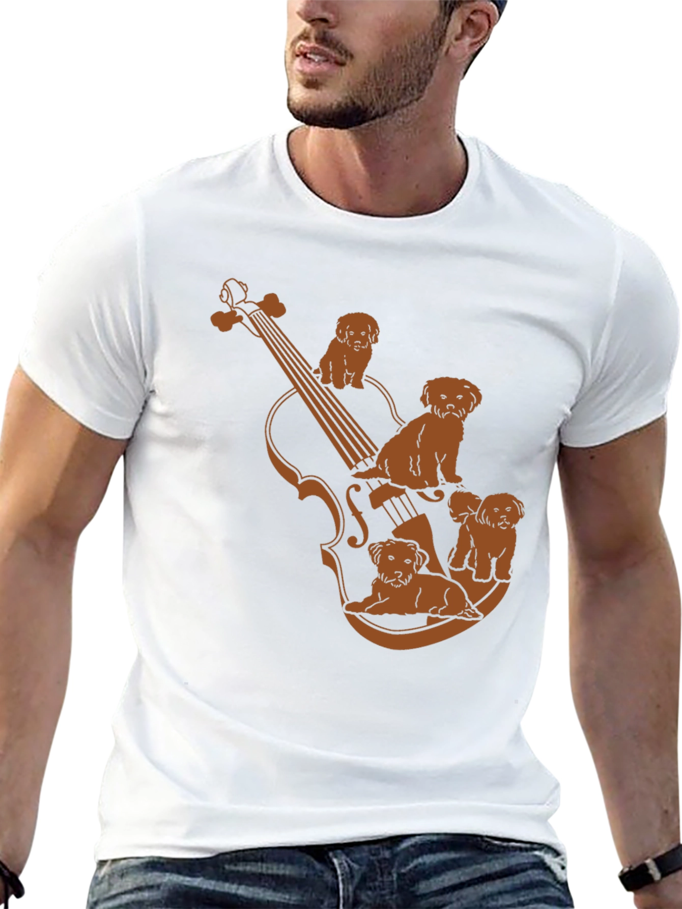 Musical Dog T-Shirt - Violin Puppy Design