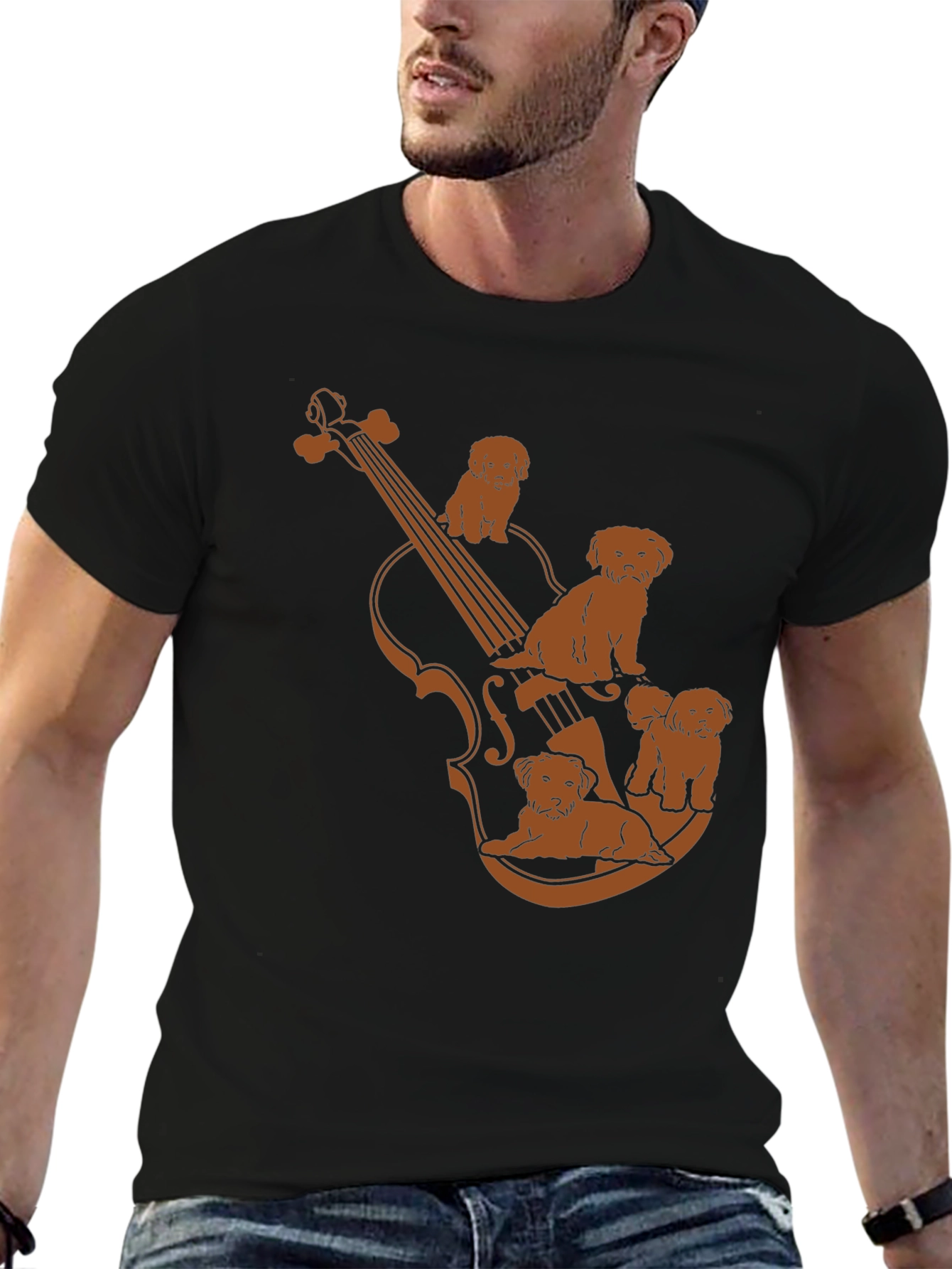 Musical Dog T-Shirt - Violin Puppy Design