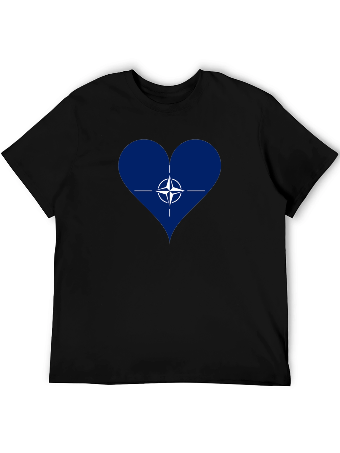 NATO Heart Graphic T-Shirt - Black Casual Wear