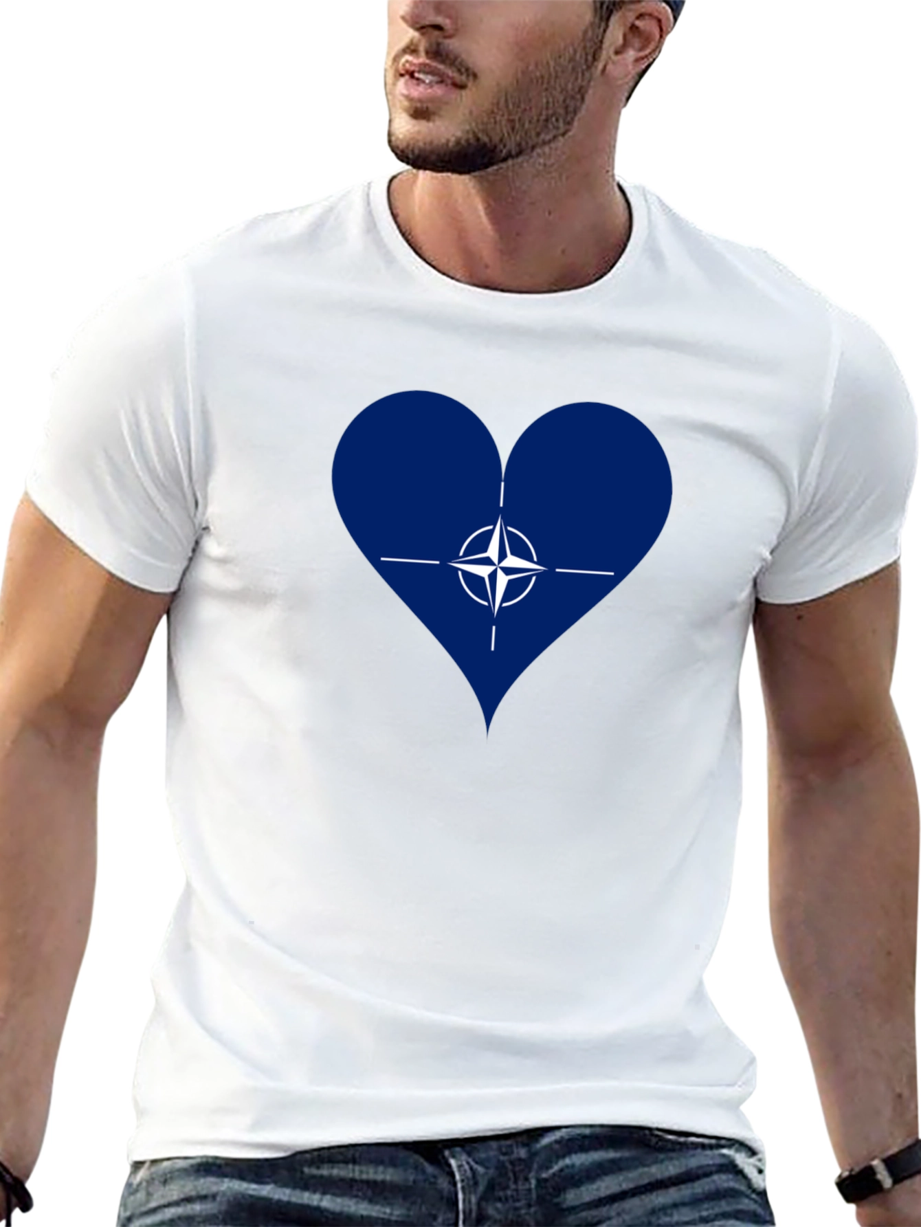 NATO Heart Graphic T-Shirt - Black Casual Wear