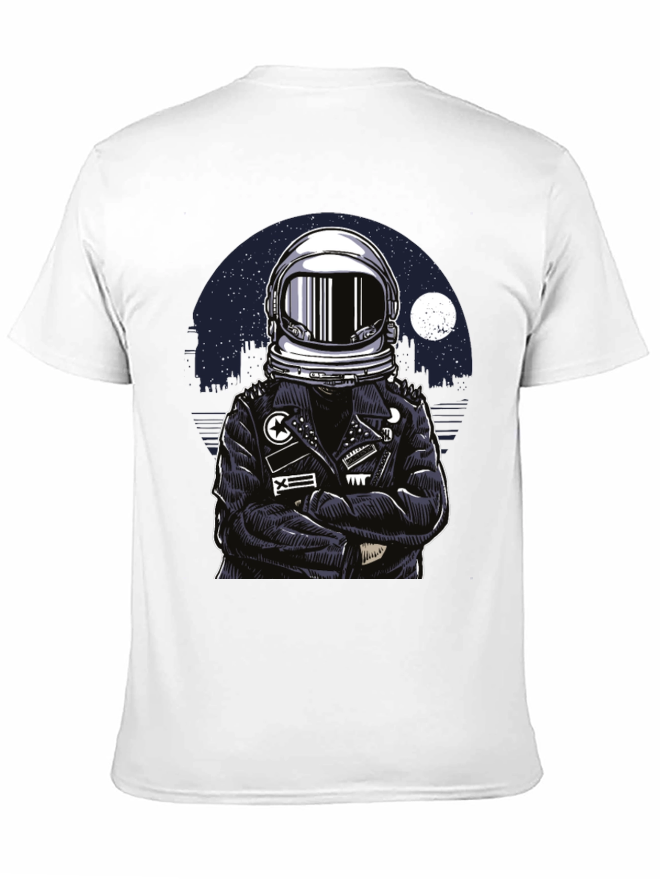 Astronaut Biker T-Shirt - Cool Graphic Tee