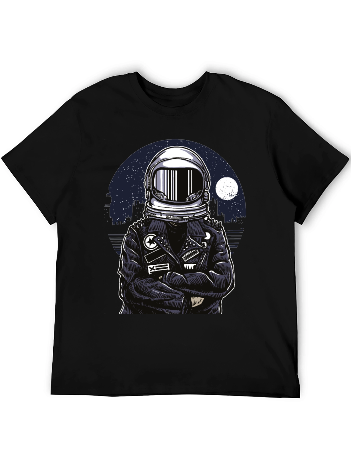 Astronaut Biker T-Shirt - Cool Graphic Tee