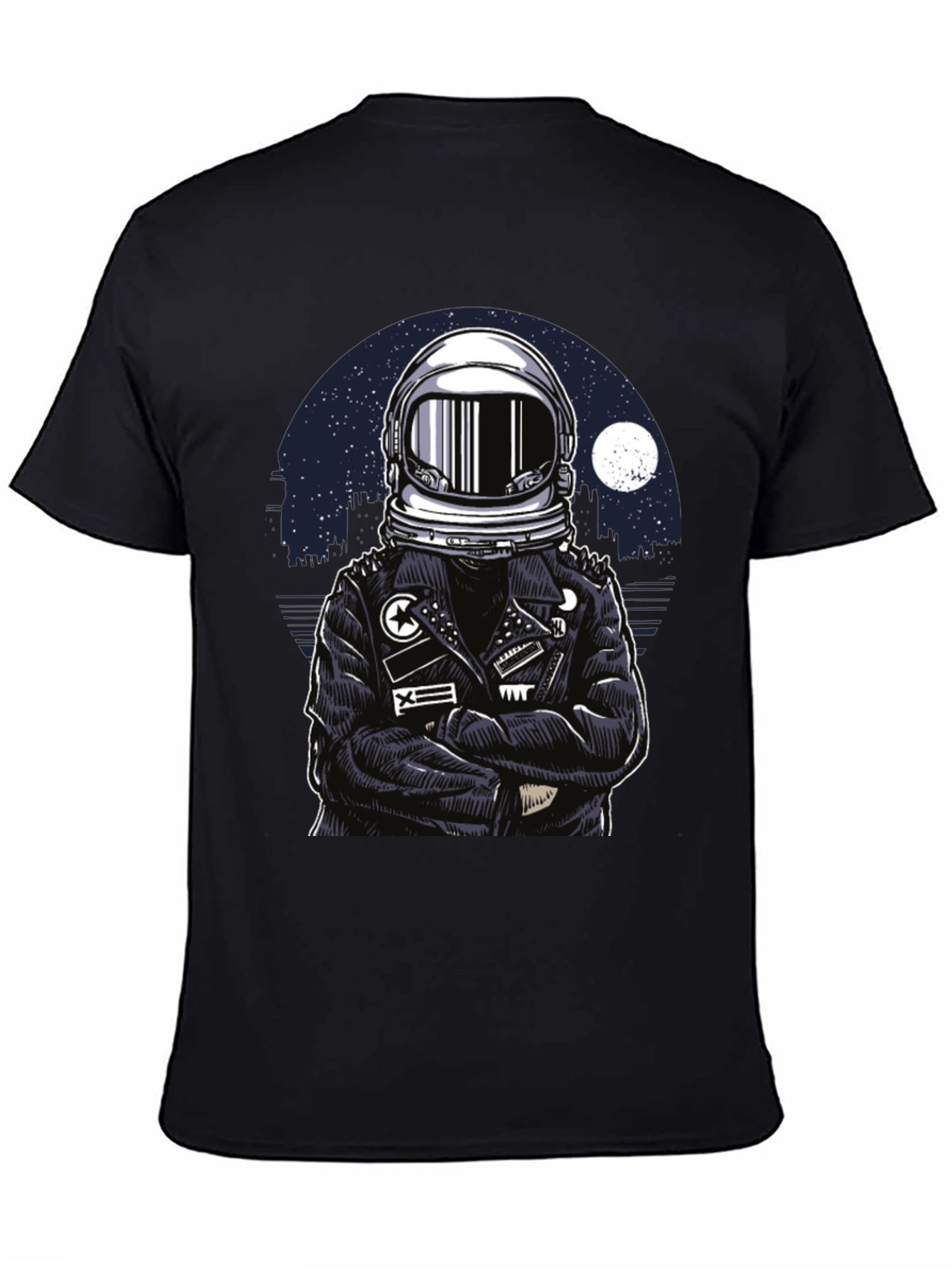 Astronaut Biker T-Shirt - Cool Graphic Tee