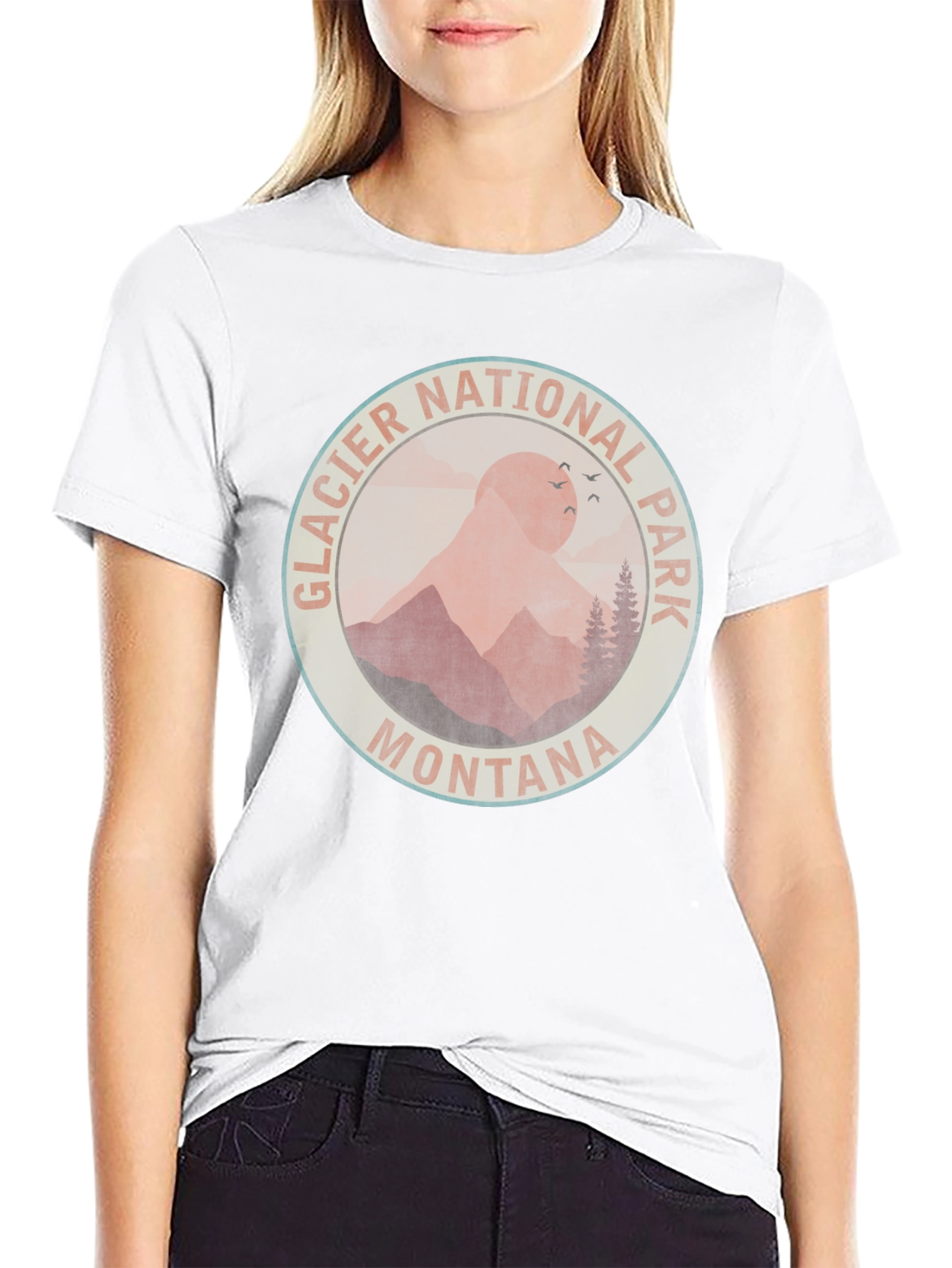 Glacier National Park Montana T-Shirt - Black