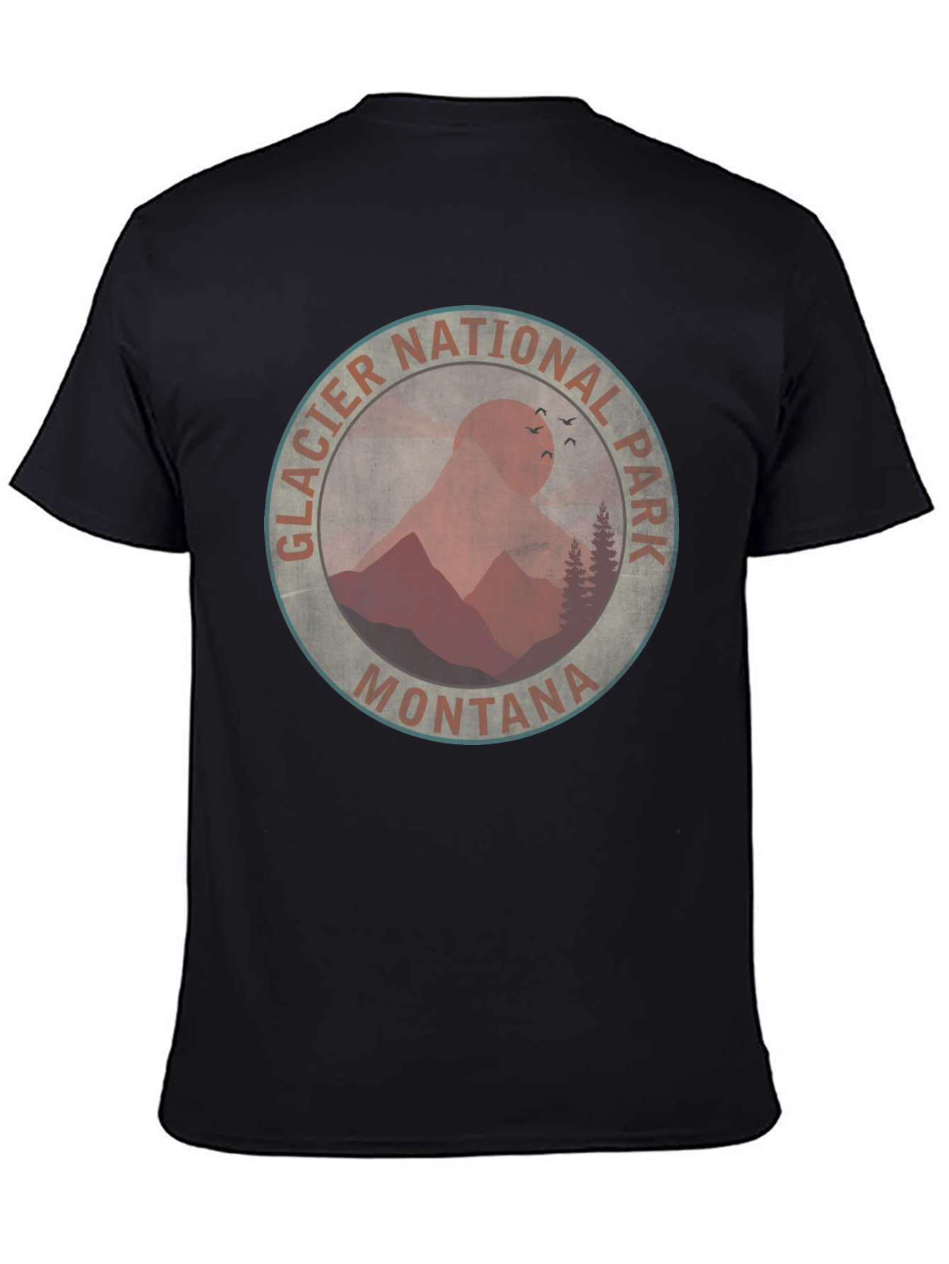 Glacier National Park Montana T-Shirt - Black