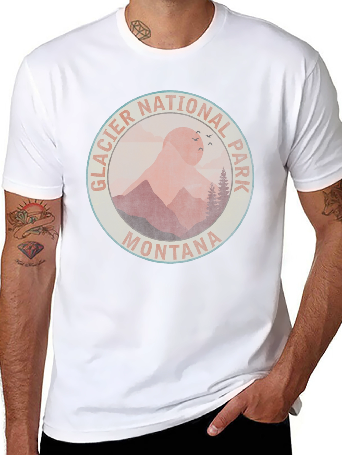 Glacier National Park Montana T-Shirt - Black