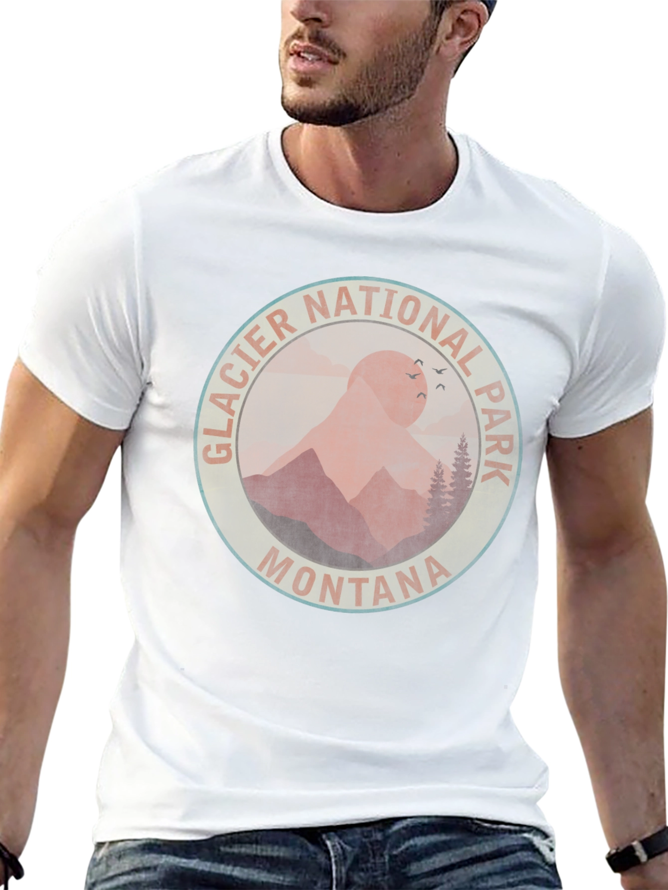 Glacier National Park Montana T-Shirt - Black