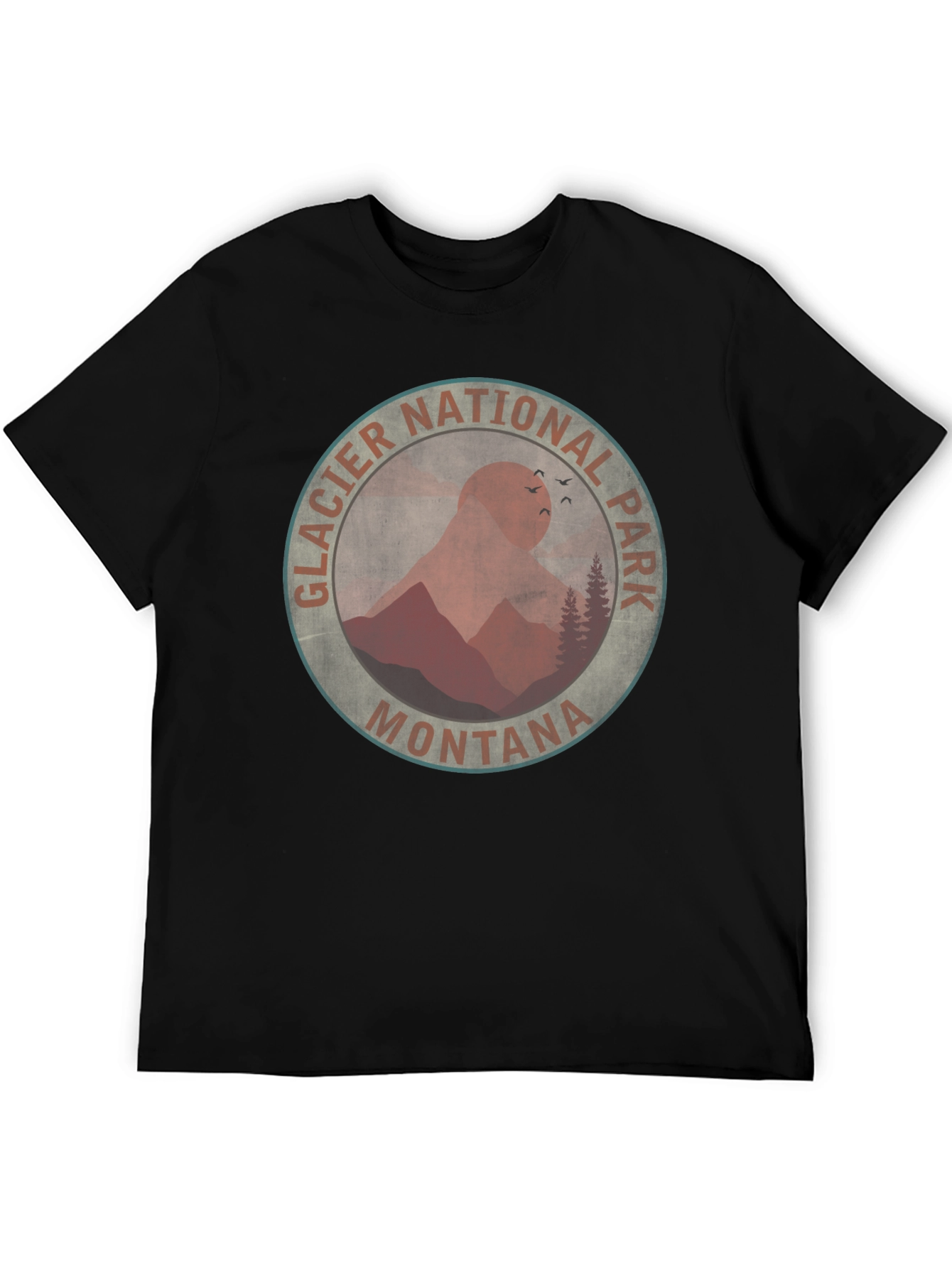 Glacier National Park Montana T-Shirt - Black